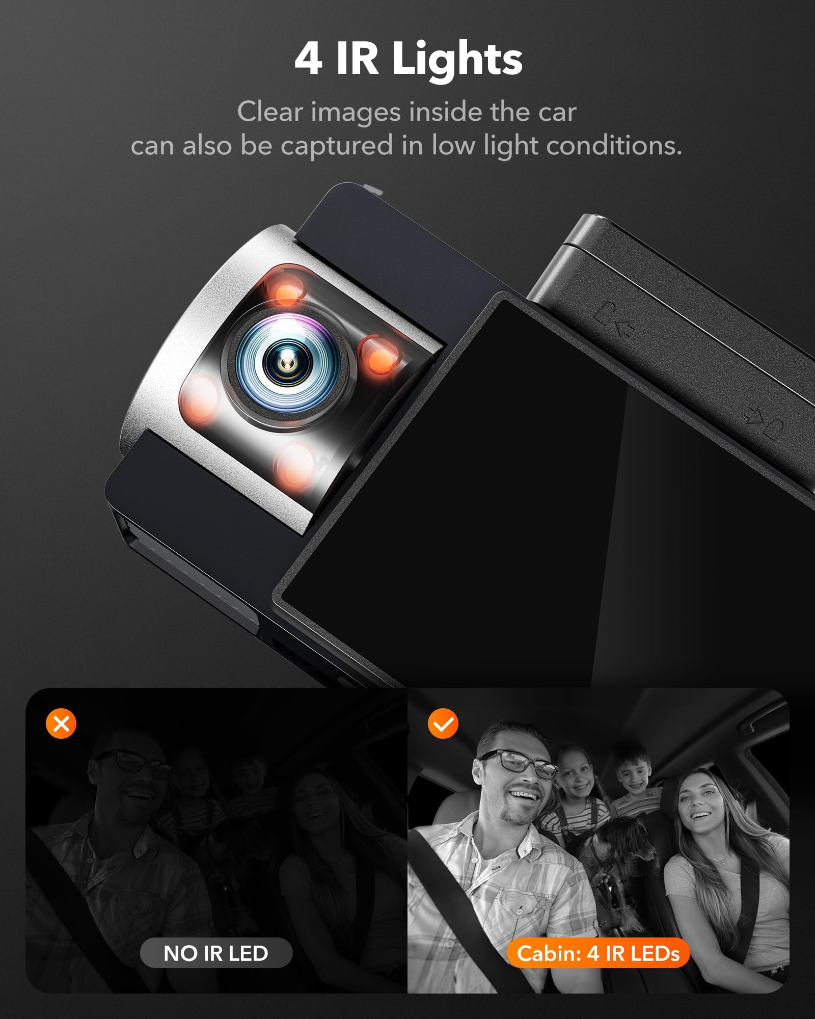 Wolfbox I17 4K 3 Channel Dash Cam, 5.8Ghz Wifi & Gps With 64Gb Card, 4K+1080P+1080P Dash Cam Front And Rear Inside, Triple Car C