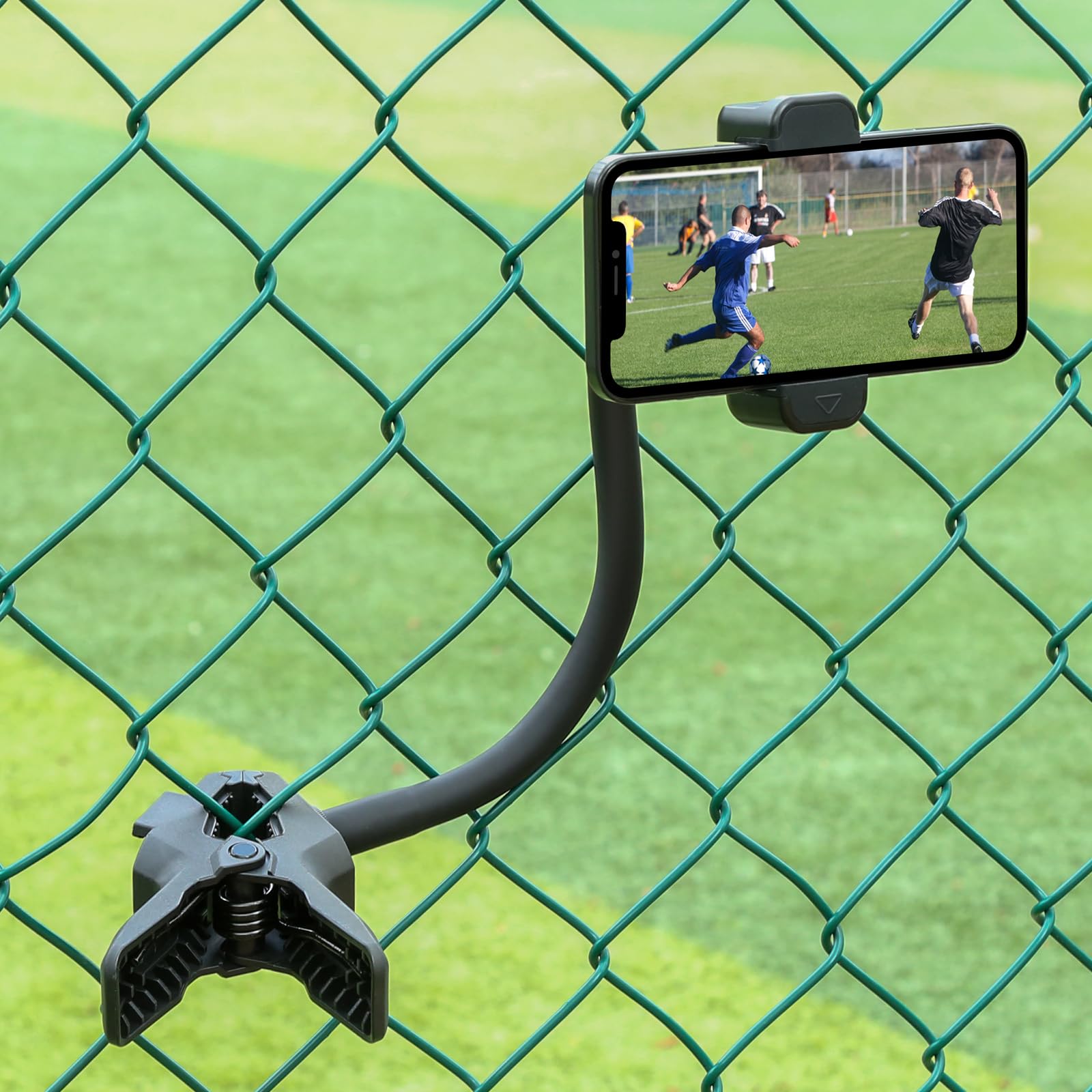 Mippko Phone Holder Jaws Flex Clamp,11.8'' Long Gooseneck Arm Aluminum Alloy Ball Head Mount For Desk/Table/Pole/Board,Compatibl