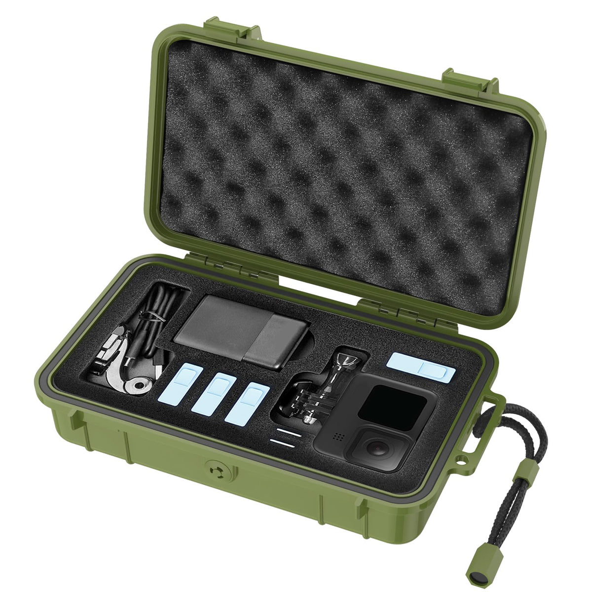 Smatree Waterproof Hard Compact Case Compatible for Gopro Hero 13/12/11/10/9/8/7/6/5/2018/AKASO Brave 7 LE/DJI Osmo Action, Portable, Shock, Durable (Camera and Accessories NOT Included) (Green)