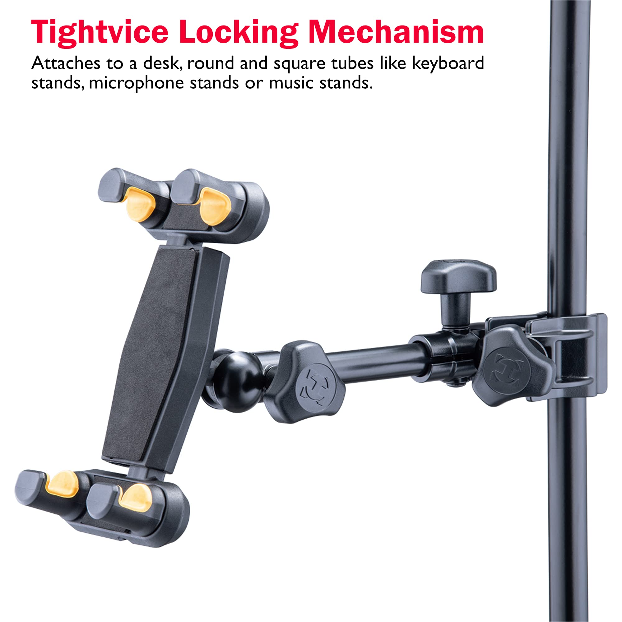 Hercules Dg307B Adaptive Series 2 In 1 Smartphone/ Tablet Holder, 6.1    To 13   , Attaches To Desk, Round & Square Tubes, W/ A