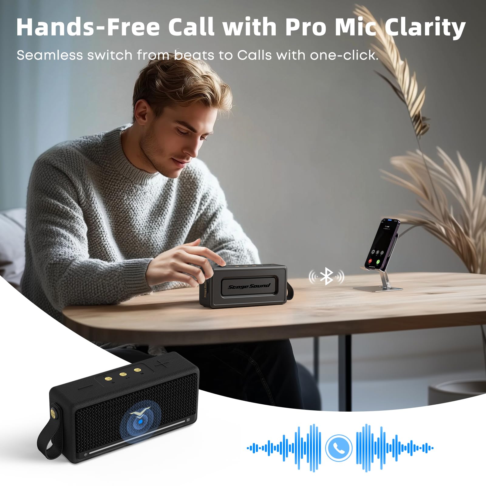 Portable Bluetooth Speakers, Ip67 Waterproof Wireless Speaker With Lights, 40W Loud Stereo Sound, Active Extra Bass, Bluetooth 5