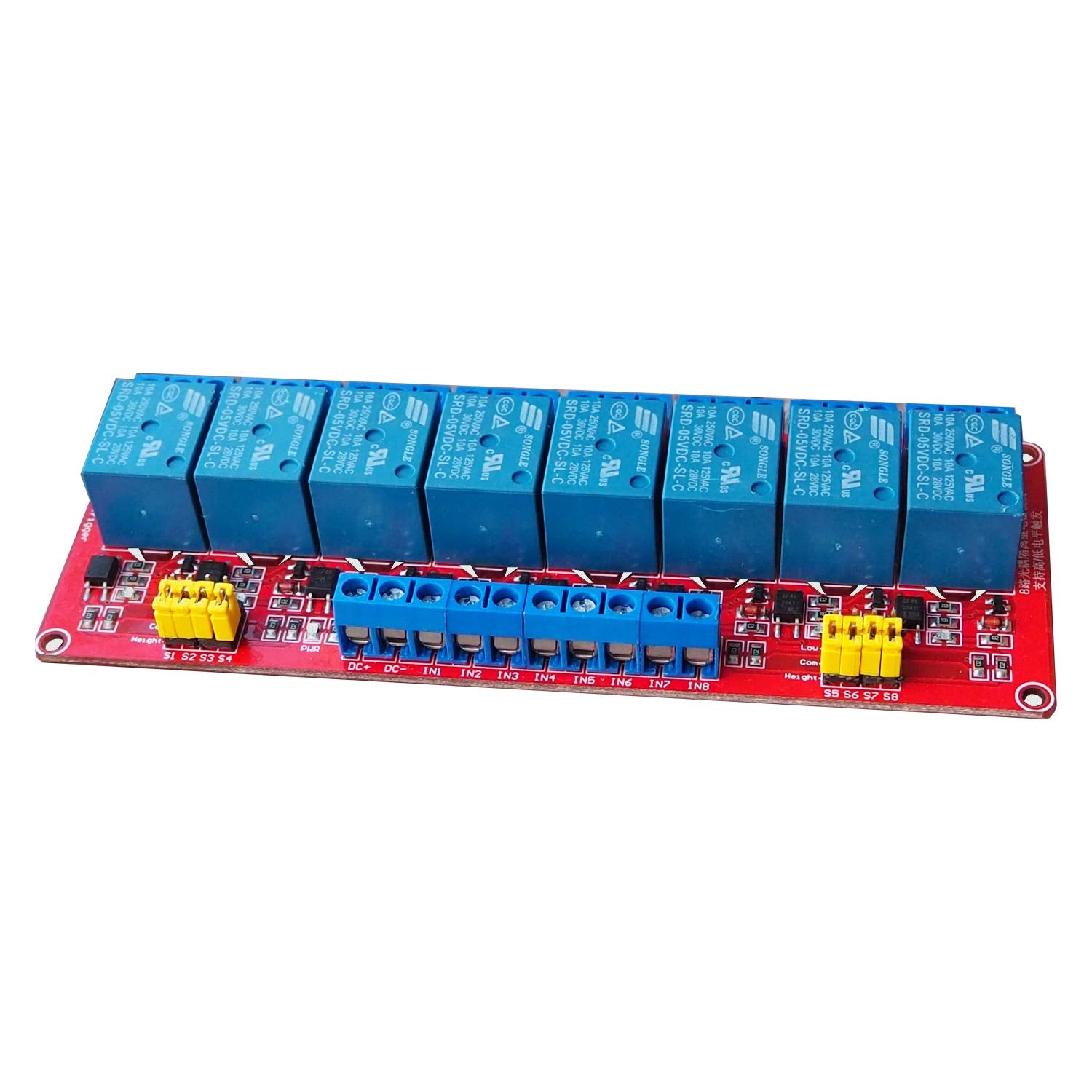 5V Relay Module With Optocoupler Isolation Support High And Low Level Trigger Relay Red Board (8 Channel 5V Relay)