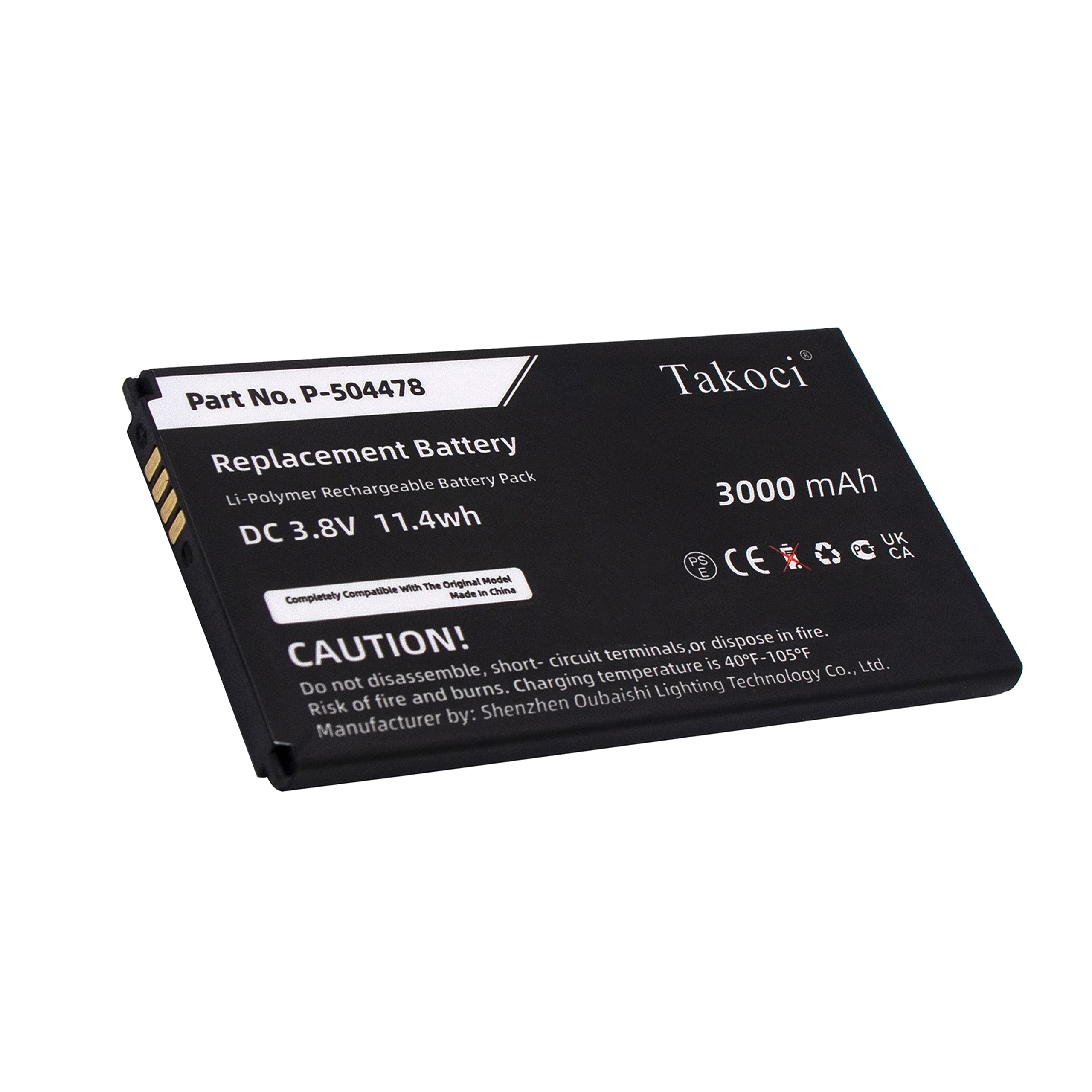 Takoci Replacement Battery For Adt P 504478 Command Secondary Color Touchscreen Keypad 3000Mah