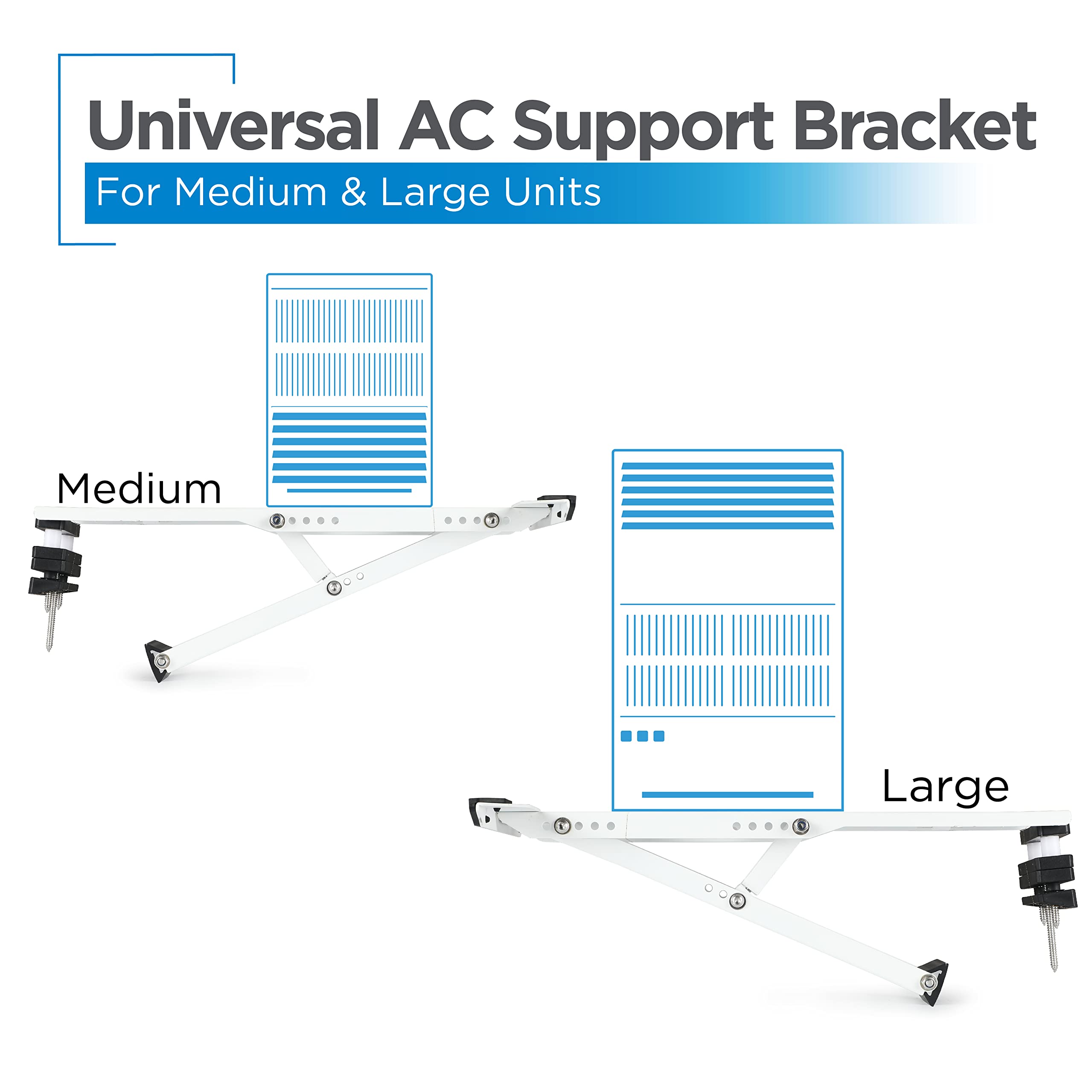 Anymount Air Conditioner Support Bracket For Outdoor Window Ac, Ac Window Bracket Supports Up To 12,000 Btu & 165 Lbs., Heavy Du