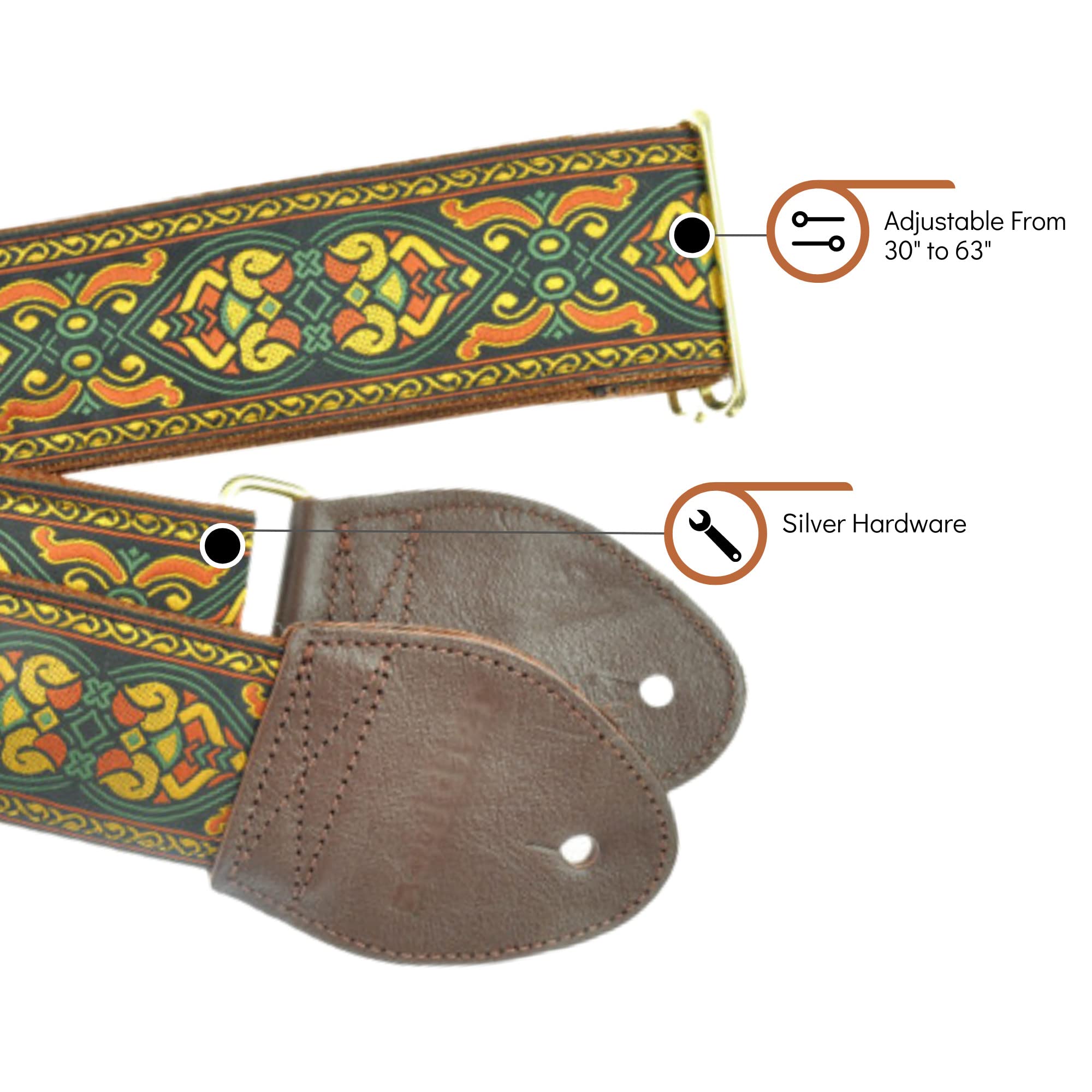 Souldier Gs0251Nm05Wb   Handmade Seatbelt Guitar Strap For Bass, Electric Or Acoustic Guitar, 2 Inches Wide And Adjustable Lengt