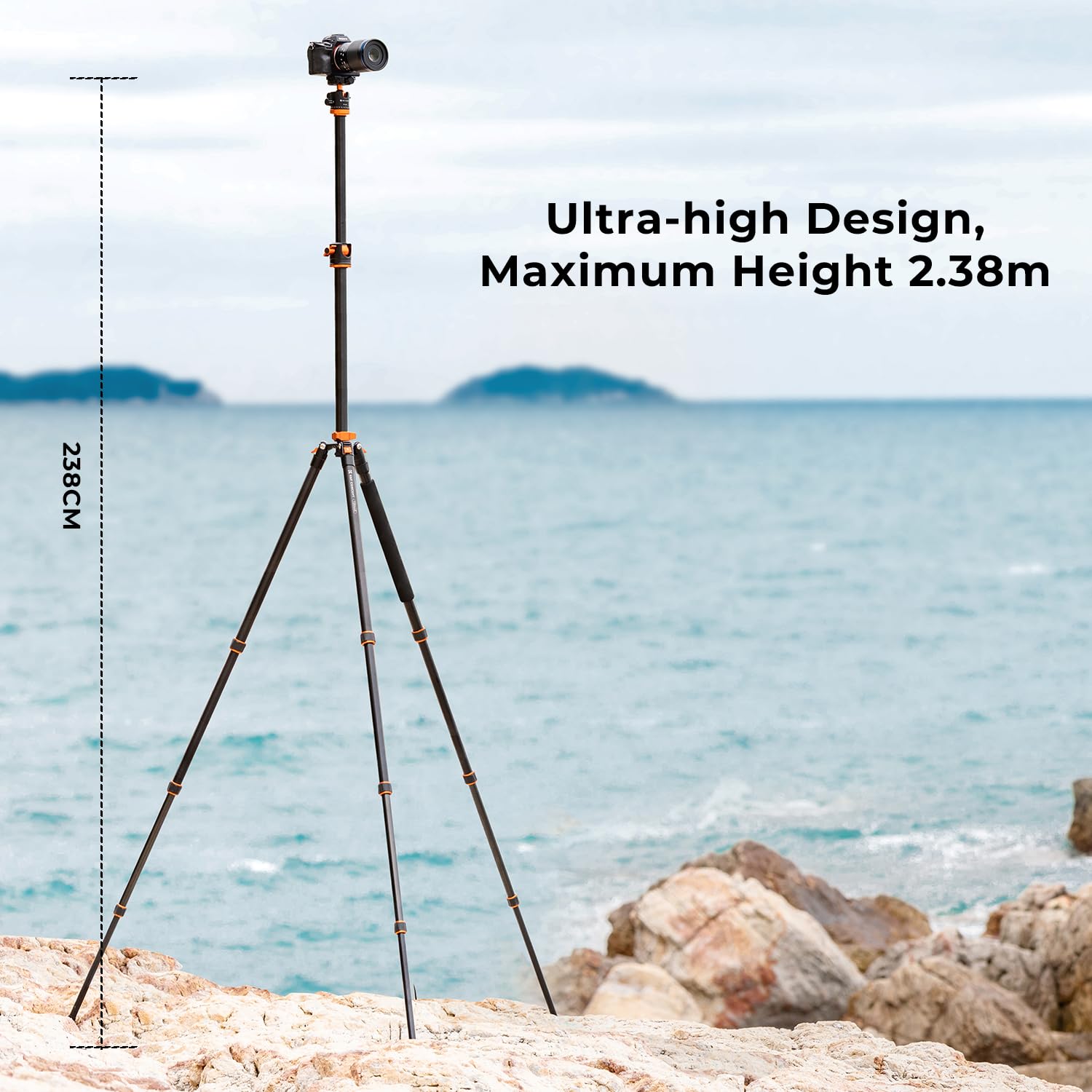 K&F Concept 94 Inch Camera Tripods 4 Section Ultra High Aluminum Professional Detachable Monopod Tripod With 360 Degree Ball Head Quick Release Plate For Dslr Slr Cameras T254A8+Bh 28L (Sa254T1)