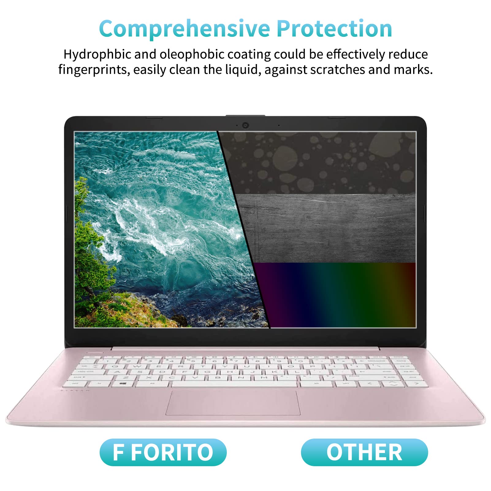 F Forito 2 Pack 14 Inch Anti Glare Laptop Screen Protector, Anti Scratch & Anti Fingerprint Screen Filter Compatible With 14 Hp/