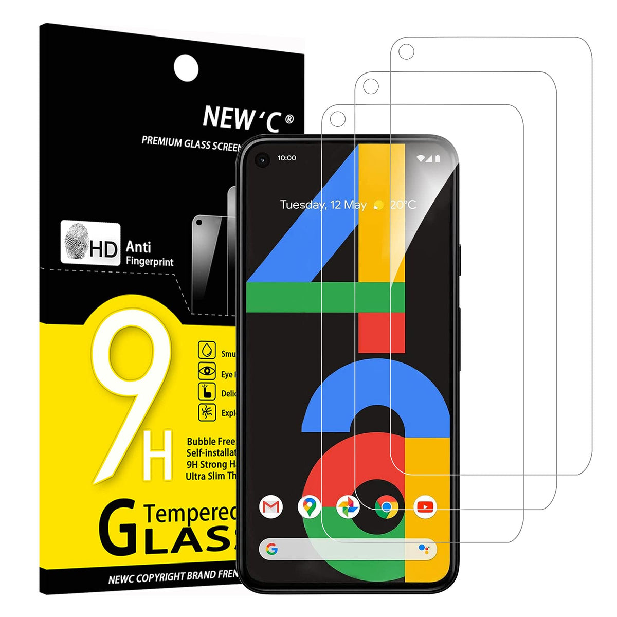 New 'C [3 Pack] Designed For Google Pixel 4A 4G Screen Protector Tempered Glass, Case Friendly Ultra Resistant