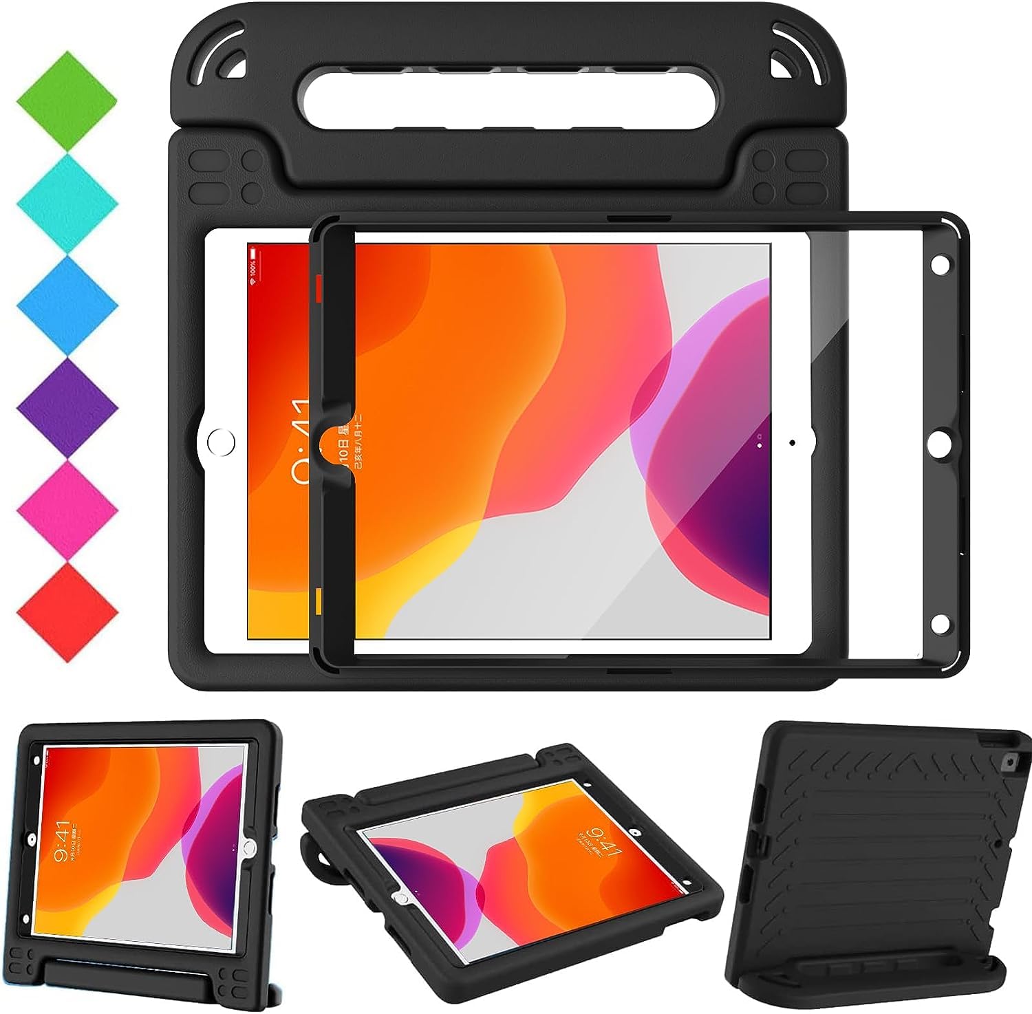Bmouo Kids Case For Ipad 9Th/8Th/7Th Generation (10.2 Inch, 2019/2018/2017)   With Screen Protector, Shockproof Light Weight Con