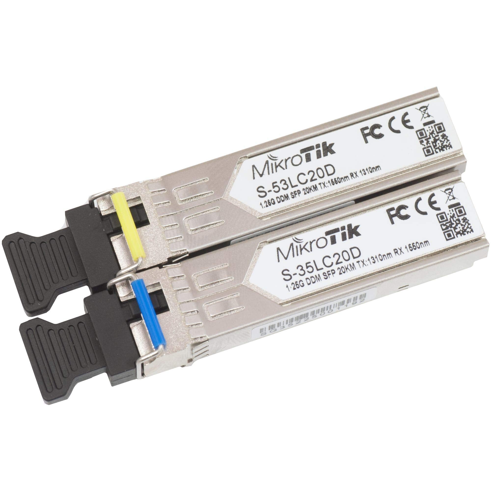 MikroTik S-3553LC20D S-35/53LC20D pair of SFP transceivers, S-35LC20D 1.25G.