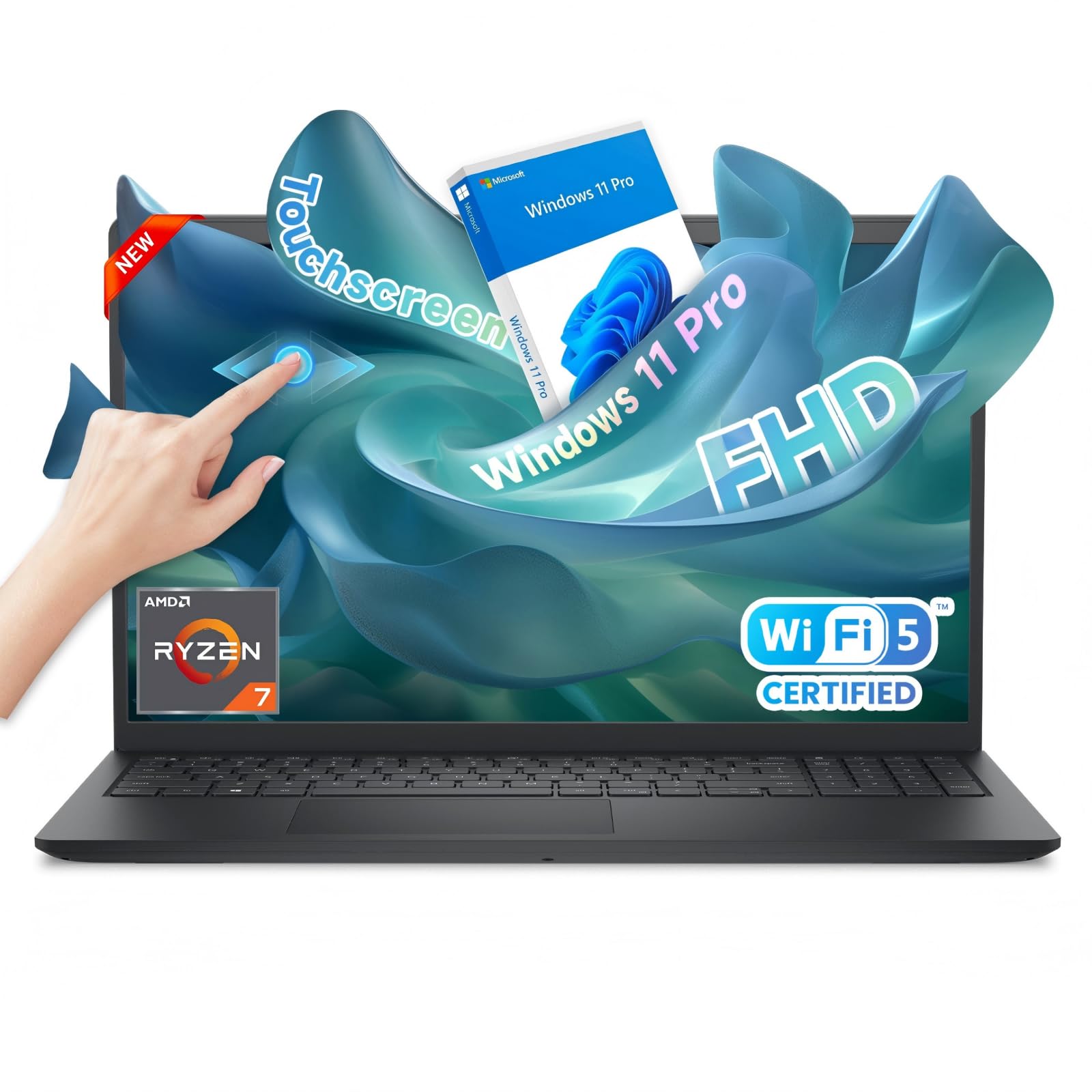 Dell Inspiron 15 Touchscreen Laptop, 15.6 FHD IPS Display, AMD Ryzen 7 7730U, 20GB RAM 1TB SSD, Wi-Fi 6, AMD Radeon Graphics, Wi