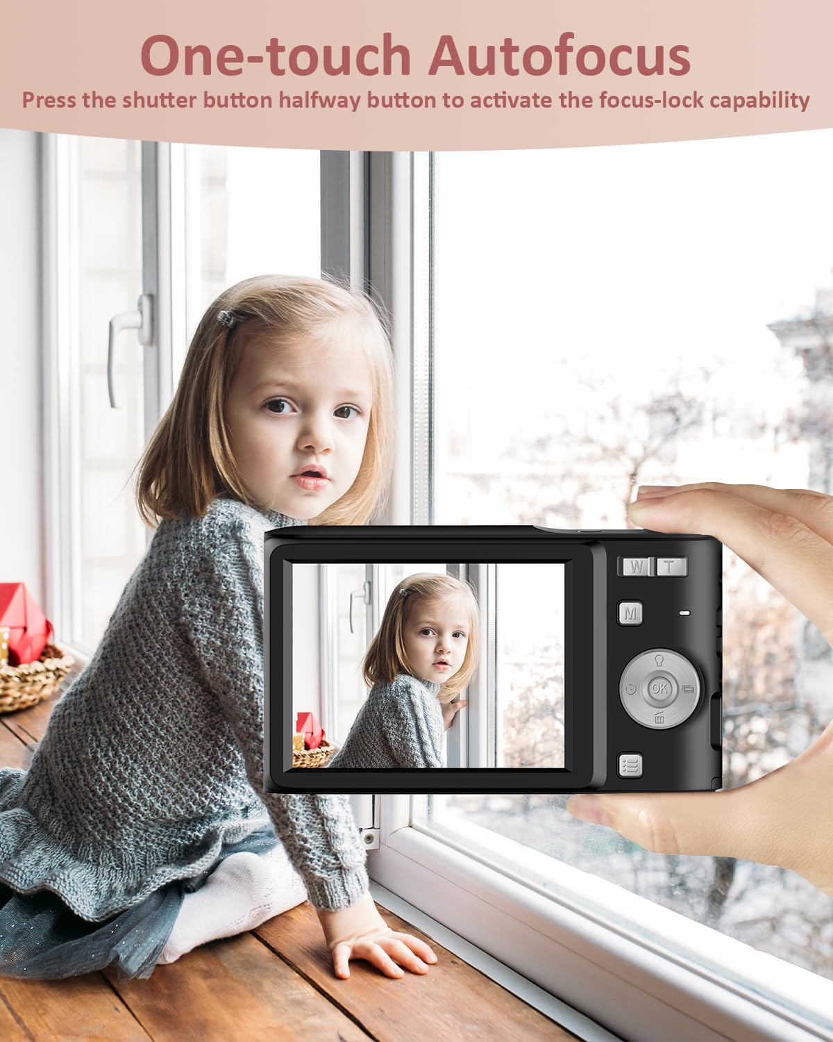 Upgrade Digital Camera, Autofocus 50Mp Fhd 1080P Camera For Kids With 16X Zoom Anti Shake, Compact Camera For Kid Student Childr