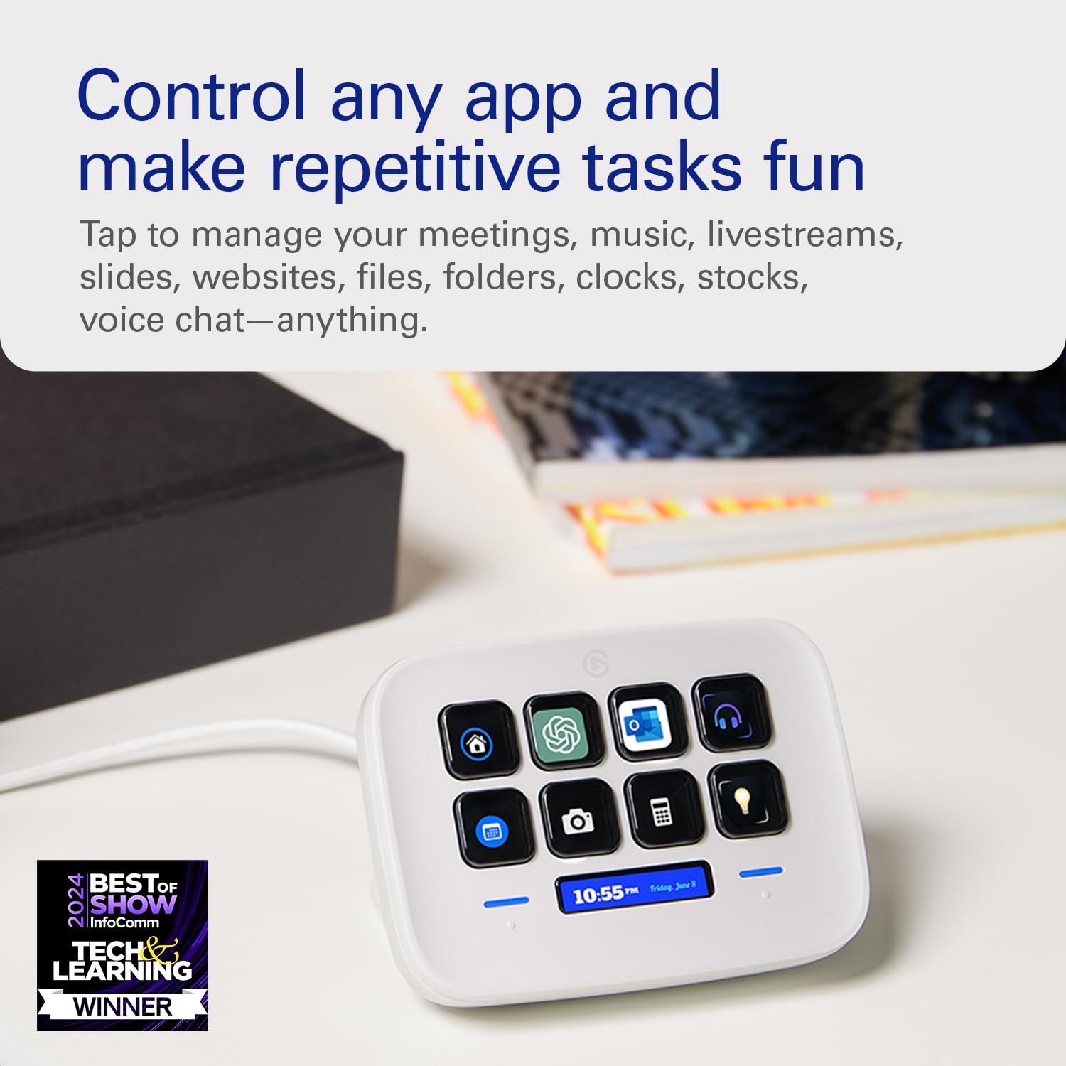 Elgato Stream Deck Neo   8 Customizable Keys, 2 Touch Points, Speed Through Tasks & Workflows   Control Word, Excel, Powerpoint,
