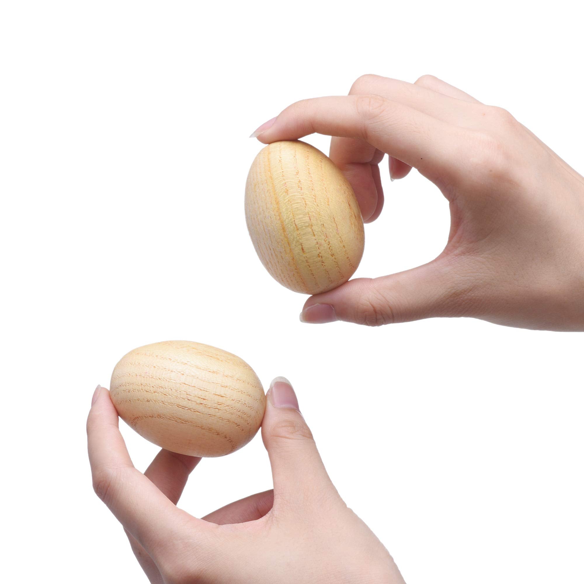 4 Pcs Natural Wood Egg Shaker Musical Percussion Instrument