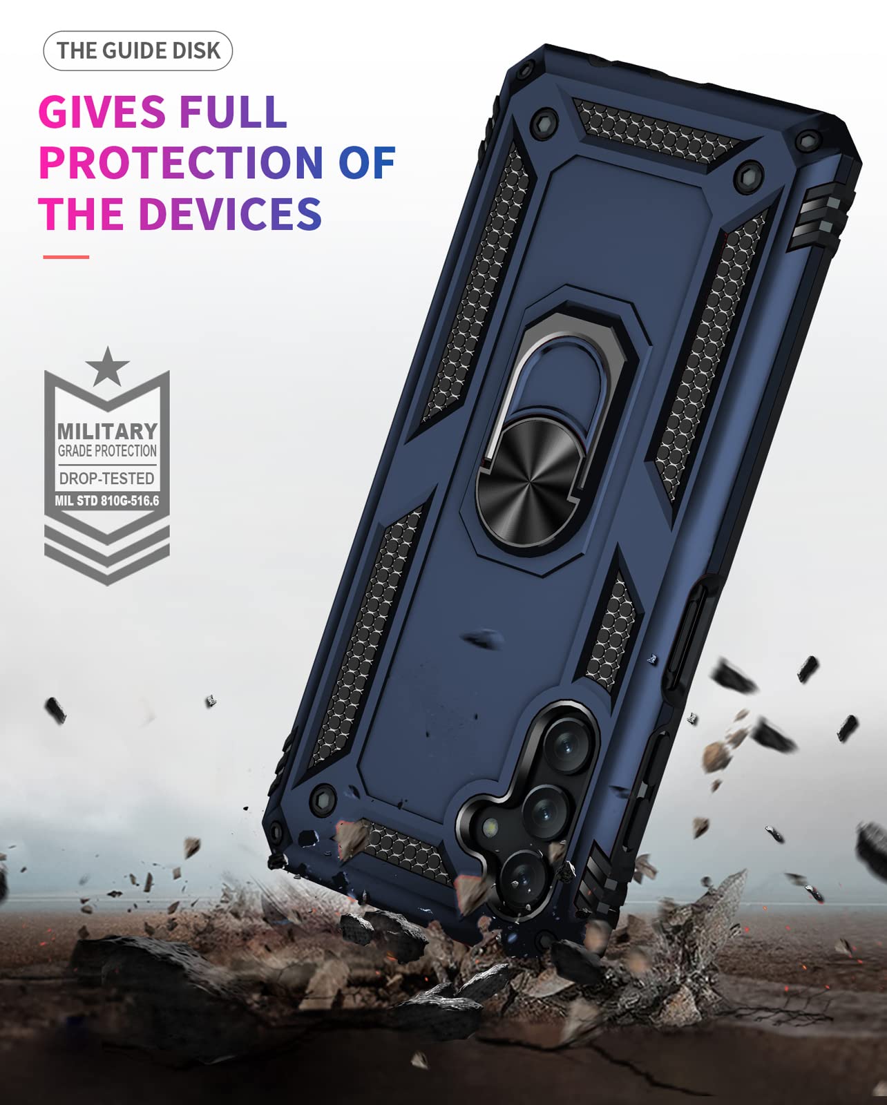 Sktgslamy For Galaxy A13 5G Phone Case,With Screen Protector,[Military Grade] 16Ft. Drop Tested Cover With Magnetic Kickstand Pr