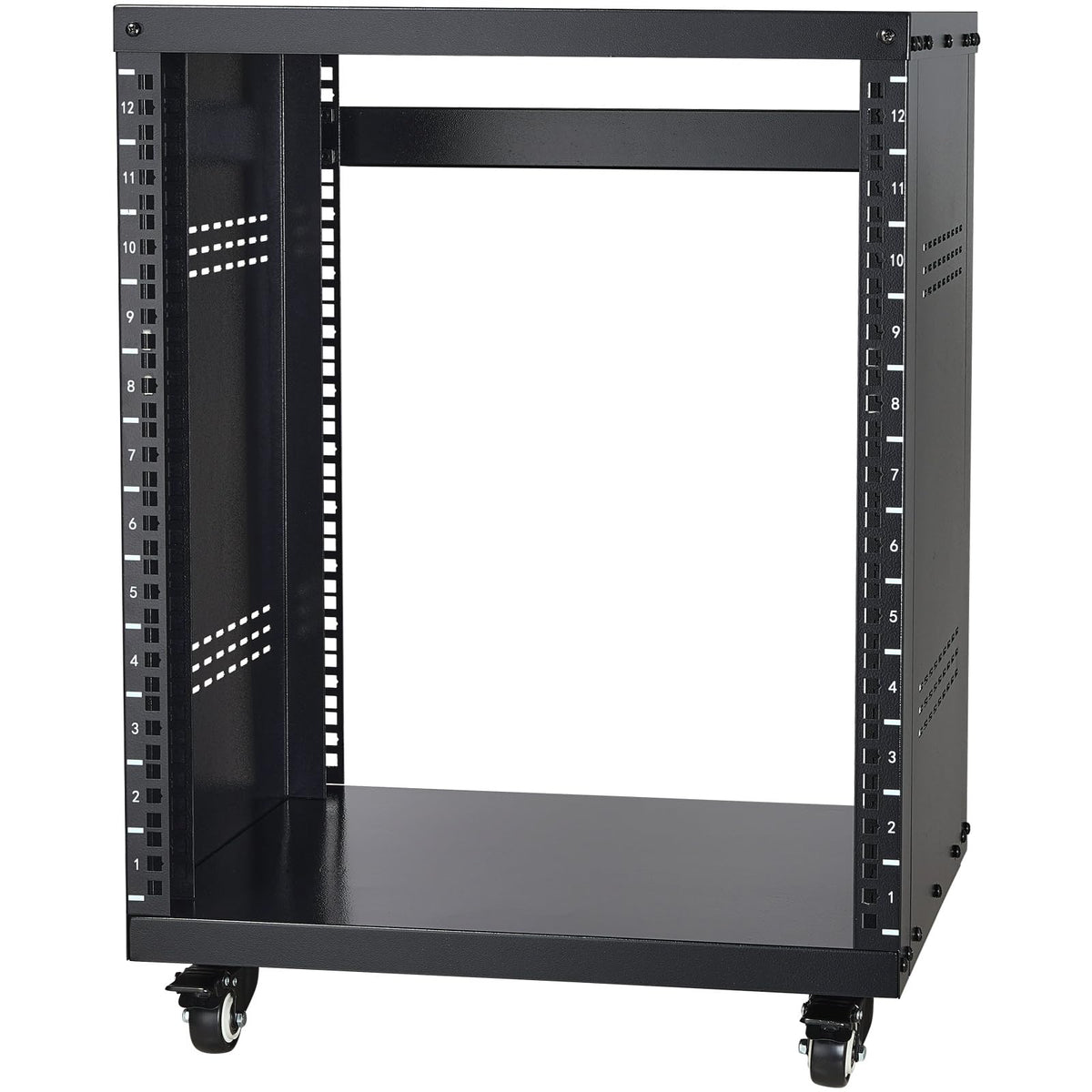 Electronic Component Rack VEVOR 12U AV Rack Stand with Caster Wheels, Component Rack Cabinet ...