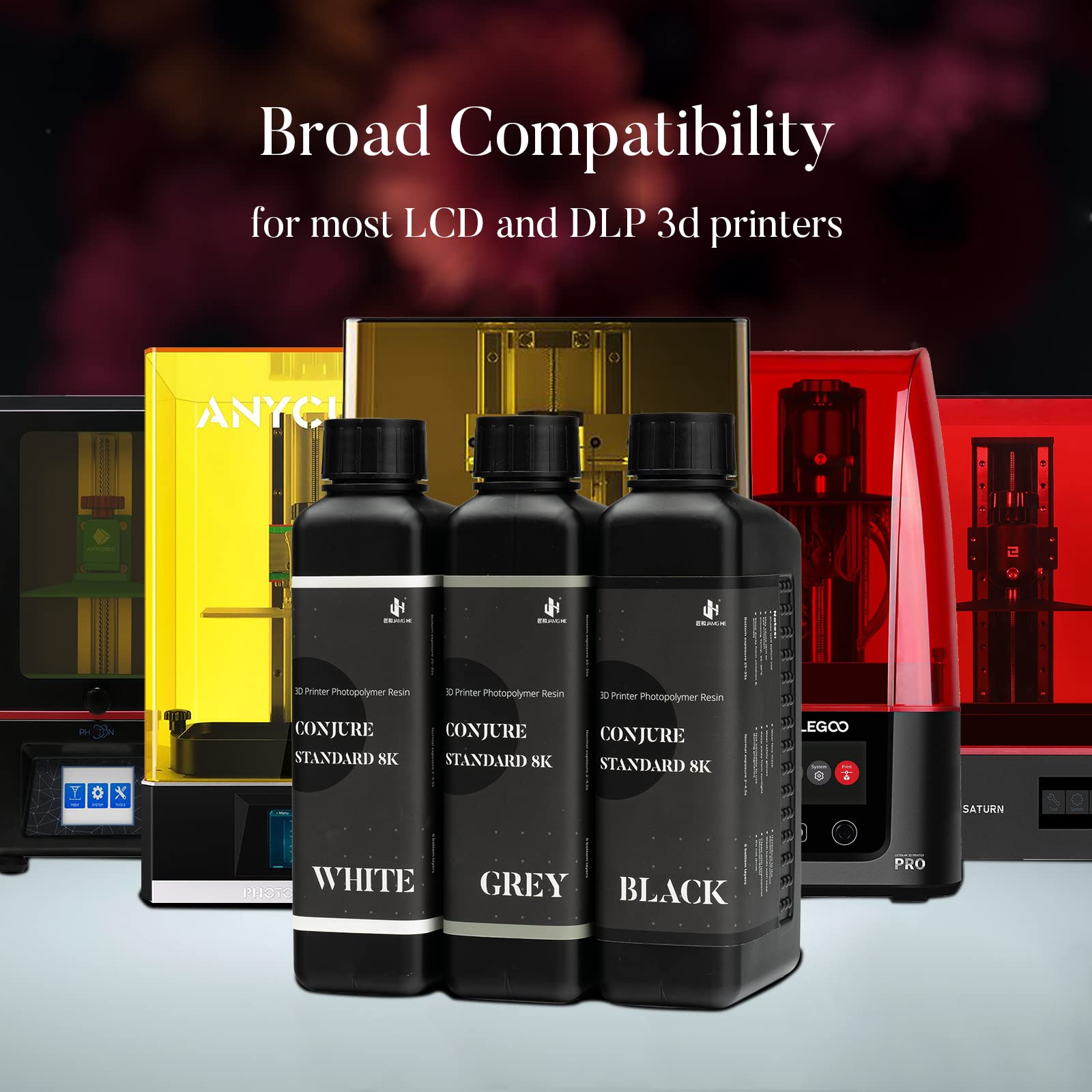 Chitu Systems Conjure Standard 8K Resin 3D Printer Resin, 1Kg Fast Curing 405Nm Standard Photopolymer Resin For Lcd 3D Printing