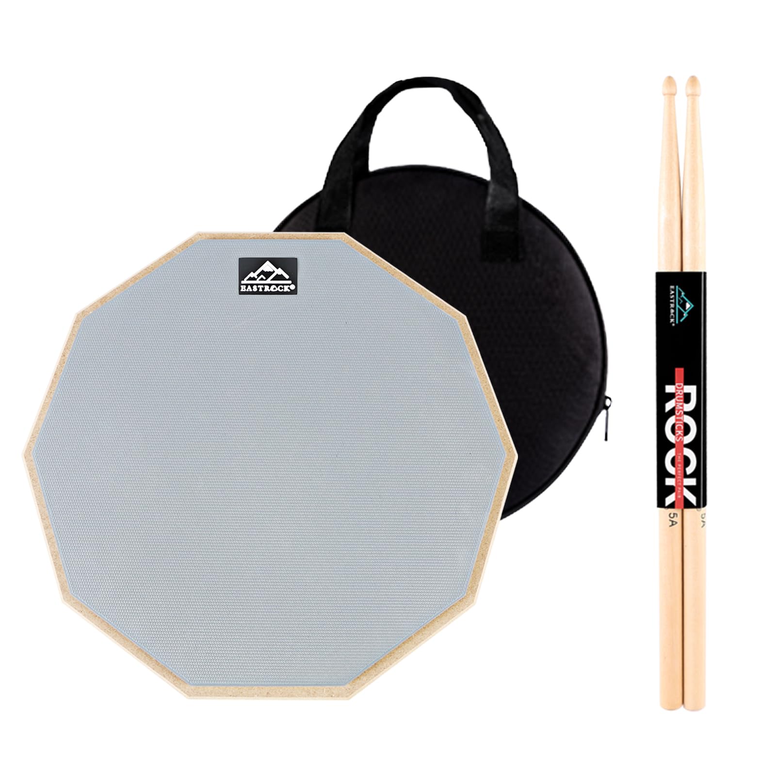 Eastrock Practice Drum Pad, 11.6 Inches Double Sided Silent Drum Pad, Rubber Dumb Drum With Drumsticks And Storage Bag For Begin