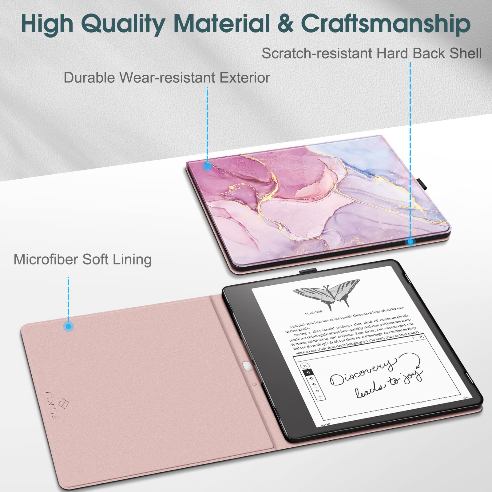 Fintie Slimshell Case For Kindle Scribe 10.2 Inch (2022 Released) - Premium Pu Leather Lightweight Book Folio Cover Auto Sleep/W