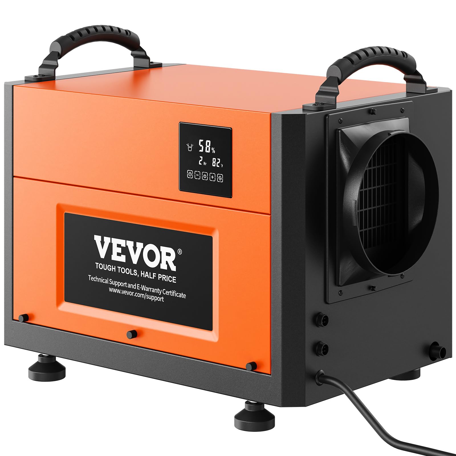Vevor 125 Pints Commercial Dehumidifier With Drain Hose For Crawl Spaces, Basements Warehouse & Job Sites, Large Capacity Dehumi