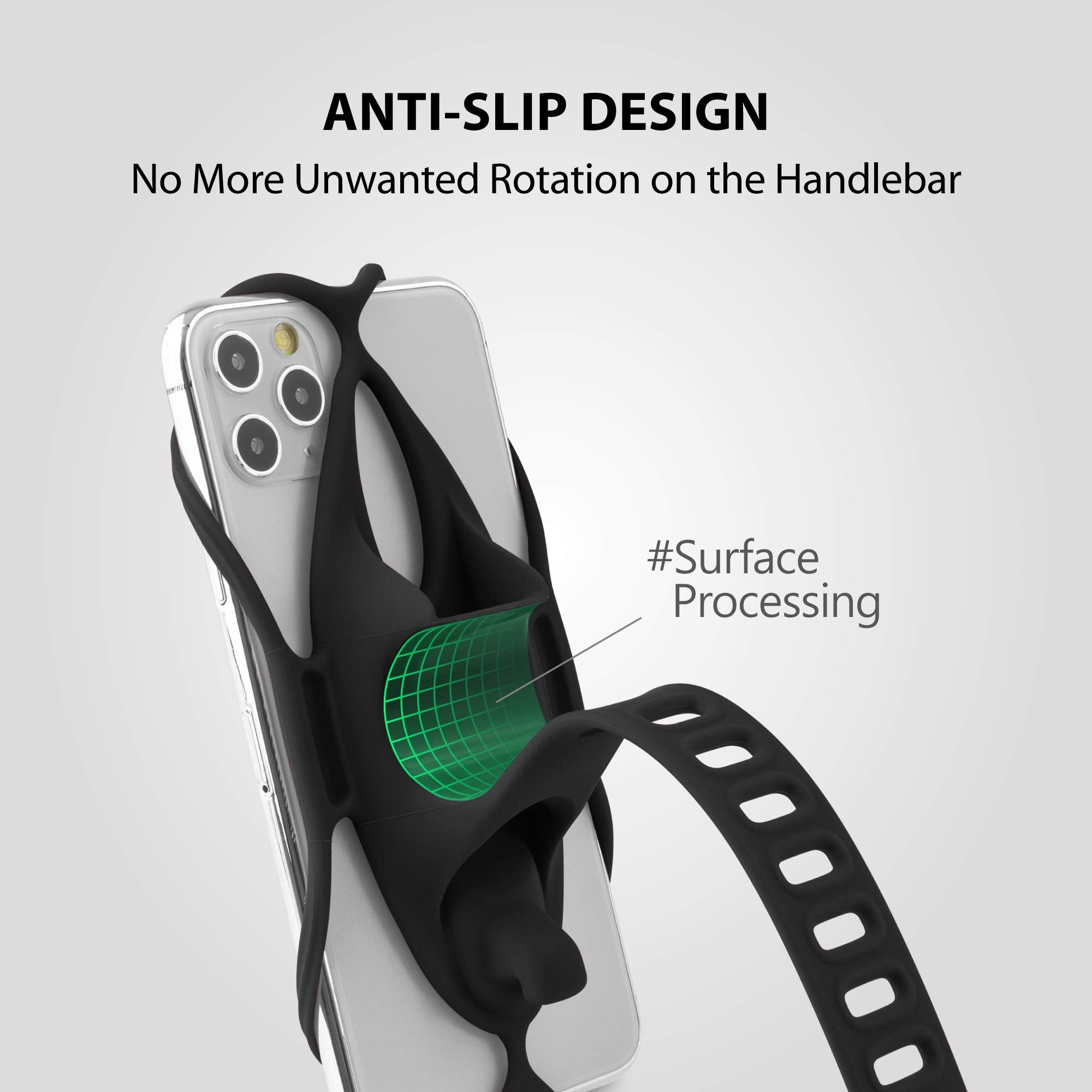 Bone Bike Phone Mount Handlebar, Universal Bicycle Phone Holder Motorcycle Cell Phone Holder For 4.7''  7.2'', Ultra Light Silic