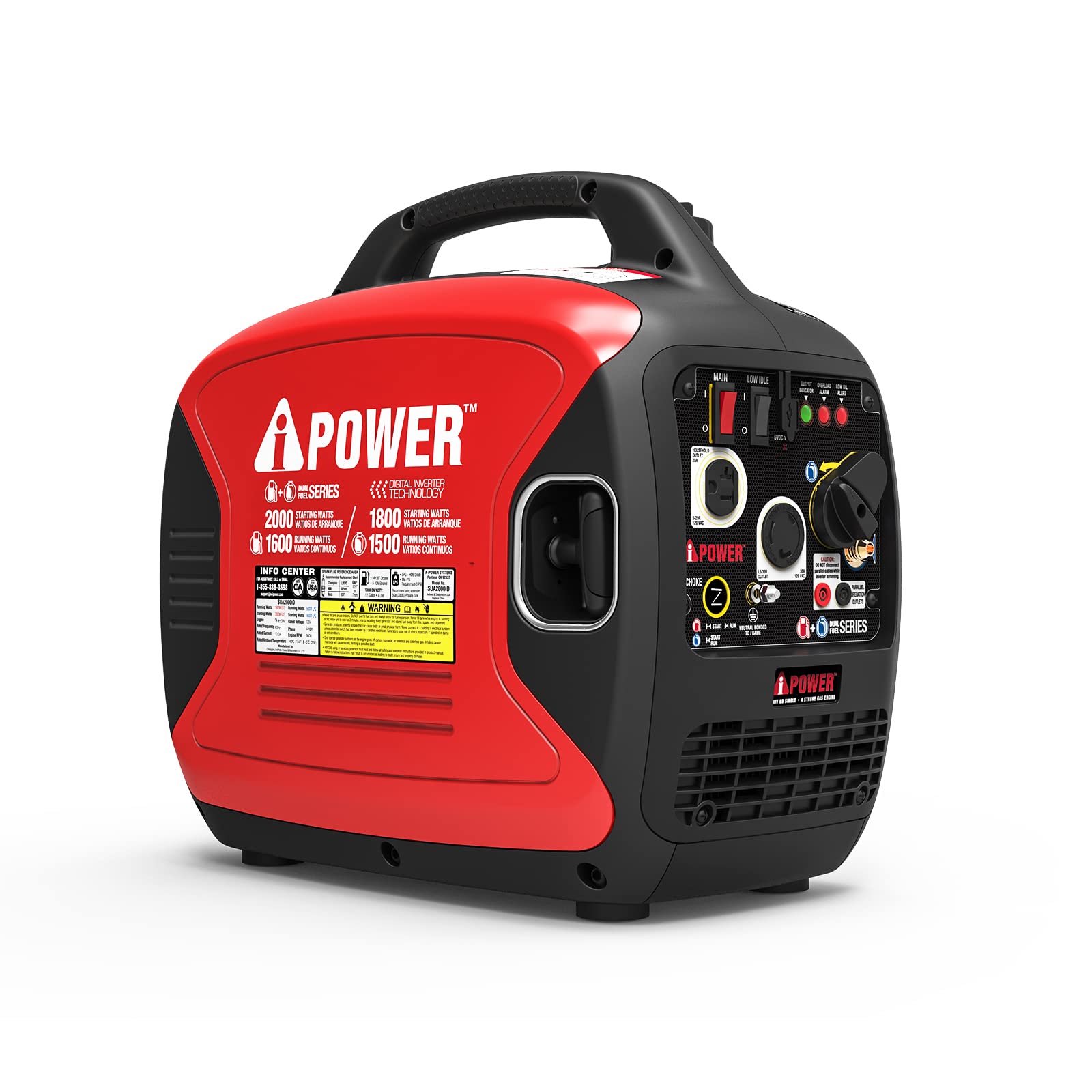 A Ipower Sua2000Id 2000 Watt Portable Inverter Generator Gas & Propane Powered, Small With Super Quiet Operation For Home, Rv, O