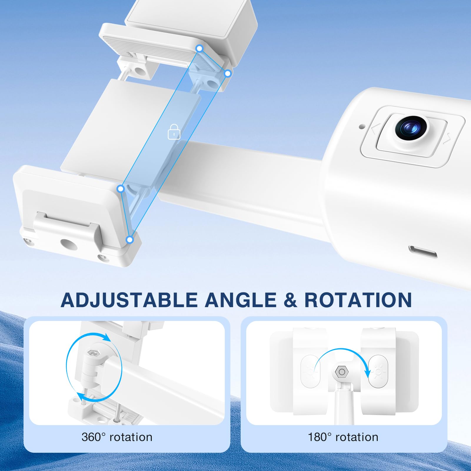 Auto Face Tracking Tripod 360 Rotating Cell Phone Photo And Video Kits Stand, No App, Camera Stand With Remote And Gesture Contr