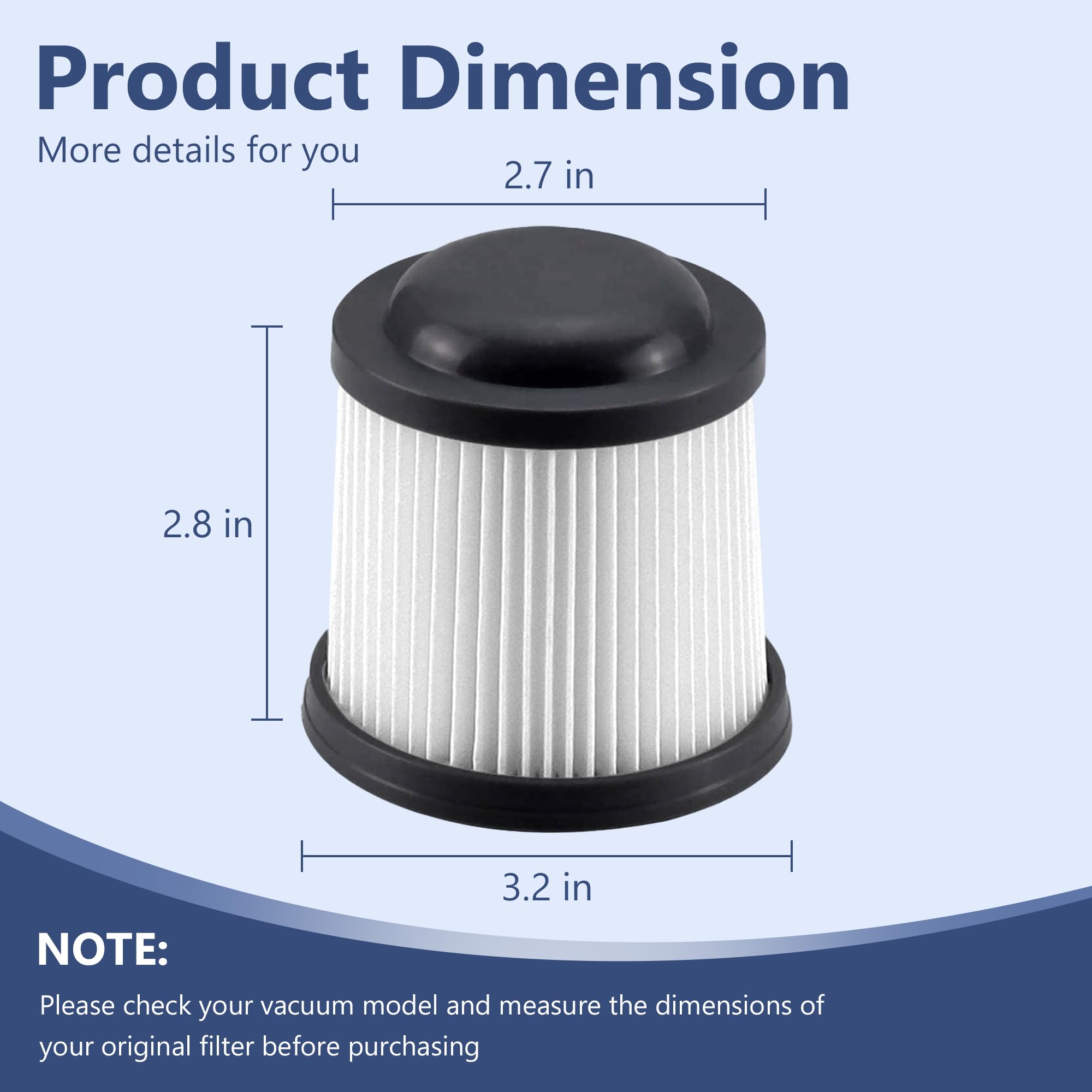 Pvf110 Filter Replacement For Black And Decker Handheld Pivot Vacuums Phv1810, Phv1210, Phv1410, Bdh2000Pl, Bdh2020Flfh, Bdh1620