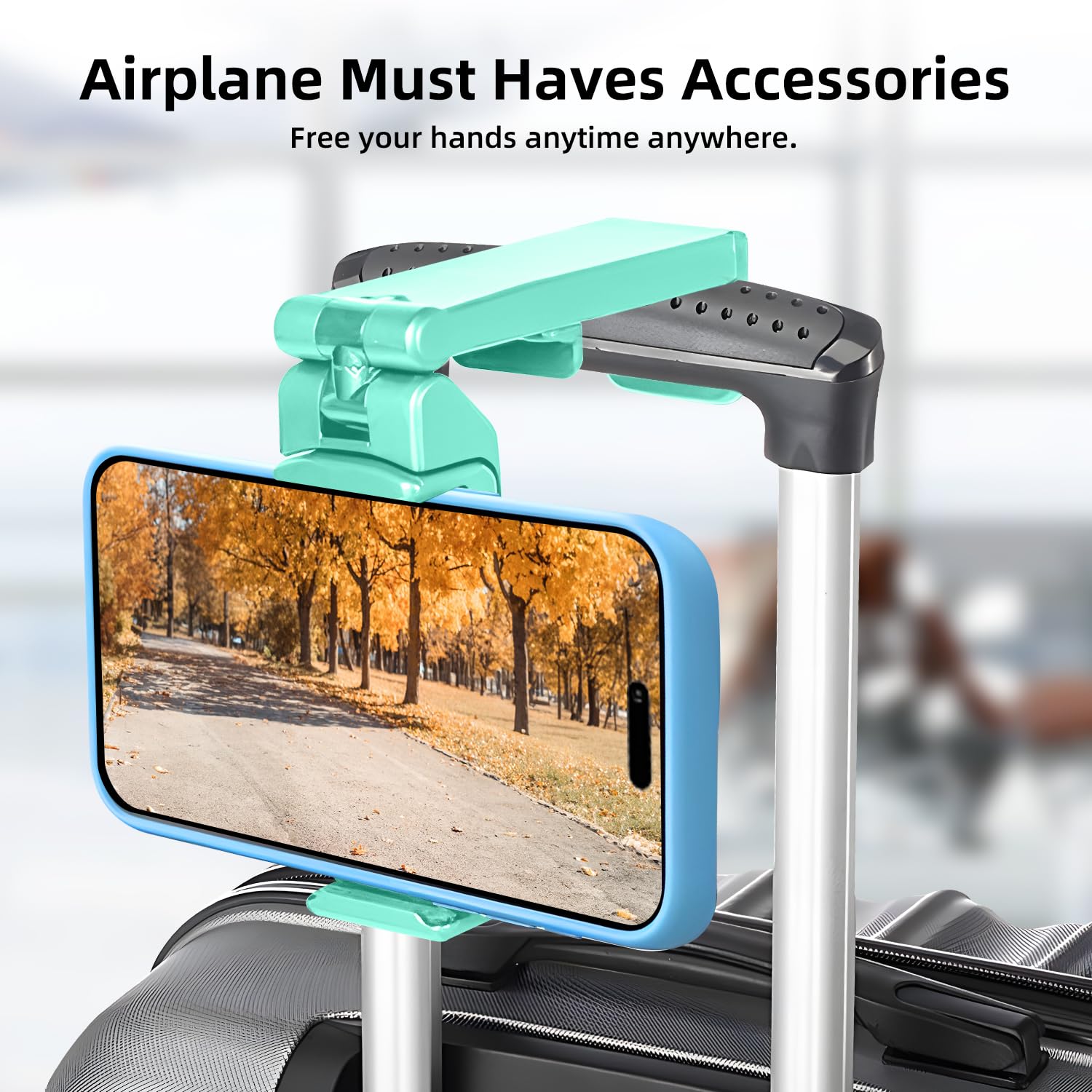 Airplane Phone Holder,Portable Universal Phone Mount With Multi-Directional Rotation,Hands Free Travel Accessory For Airplane Se