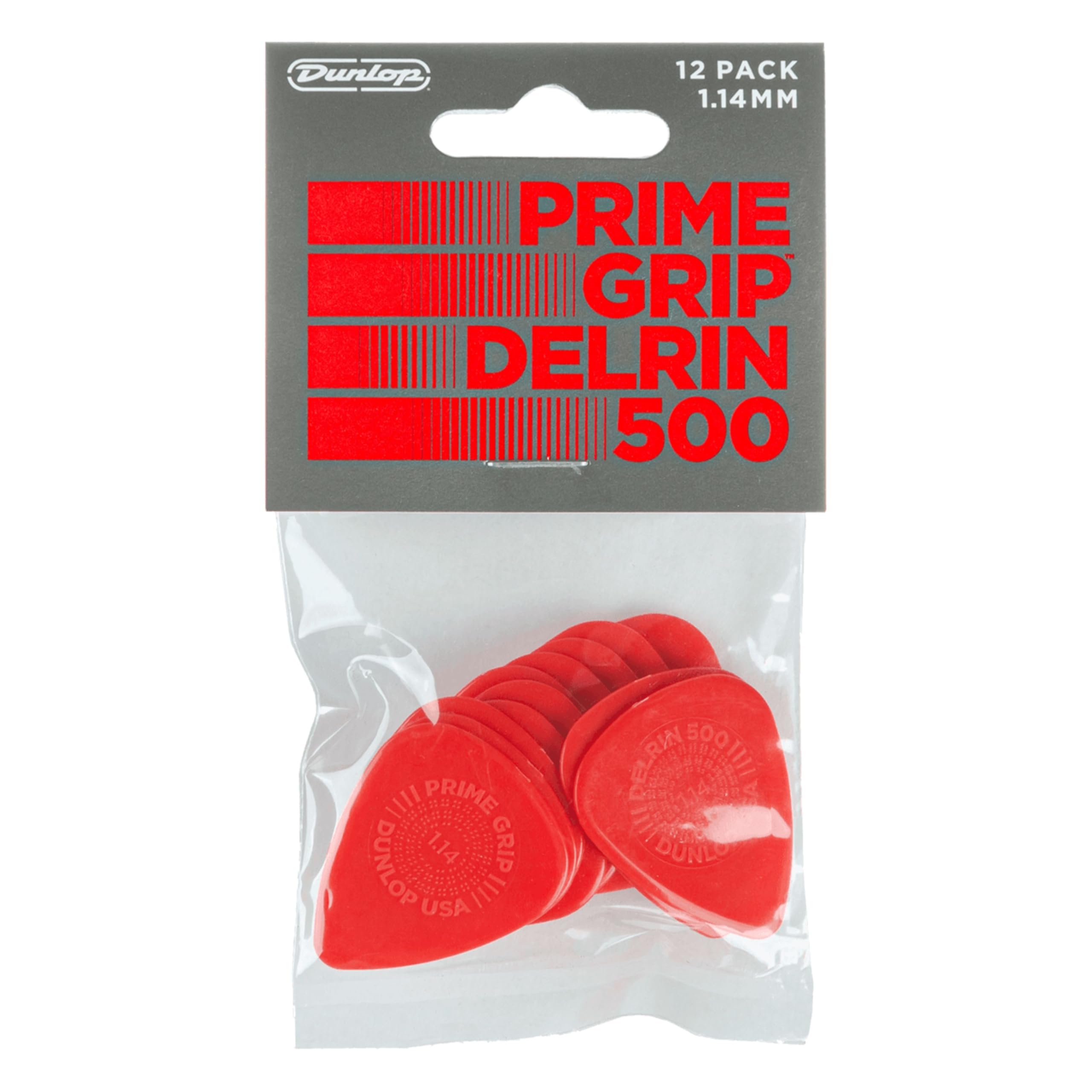 Jim Dunlop Delrin 500 Prime Grip 1.14mm Guitar Picks (450P1.14)