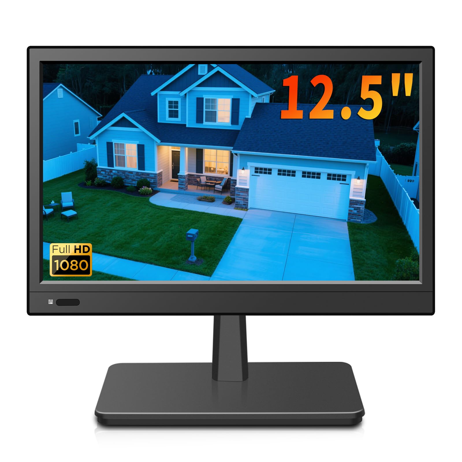 Jexiop 12.5 inch Security Monitor,Small Monitor with Speaker,Remote Control/HDMI/VGA/BNC/RCA Interfaces in for Home | Office | W