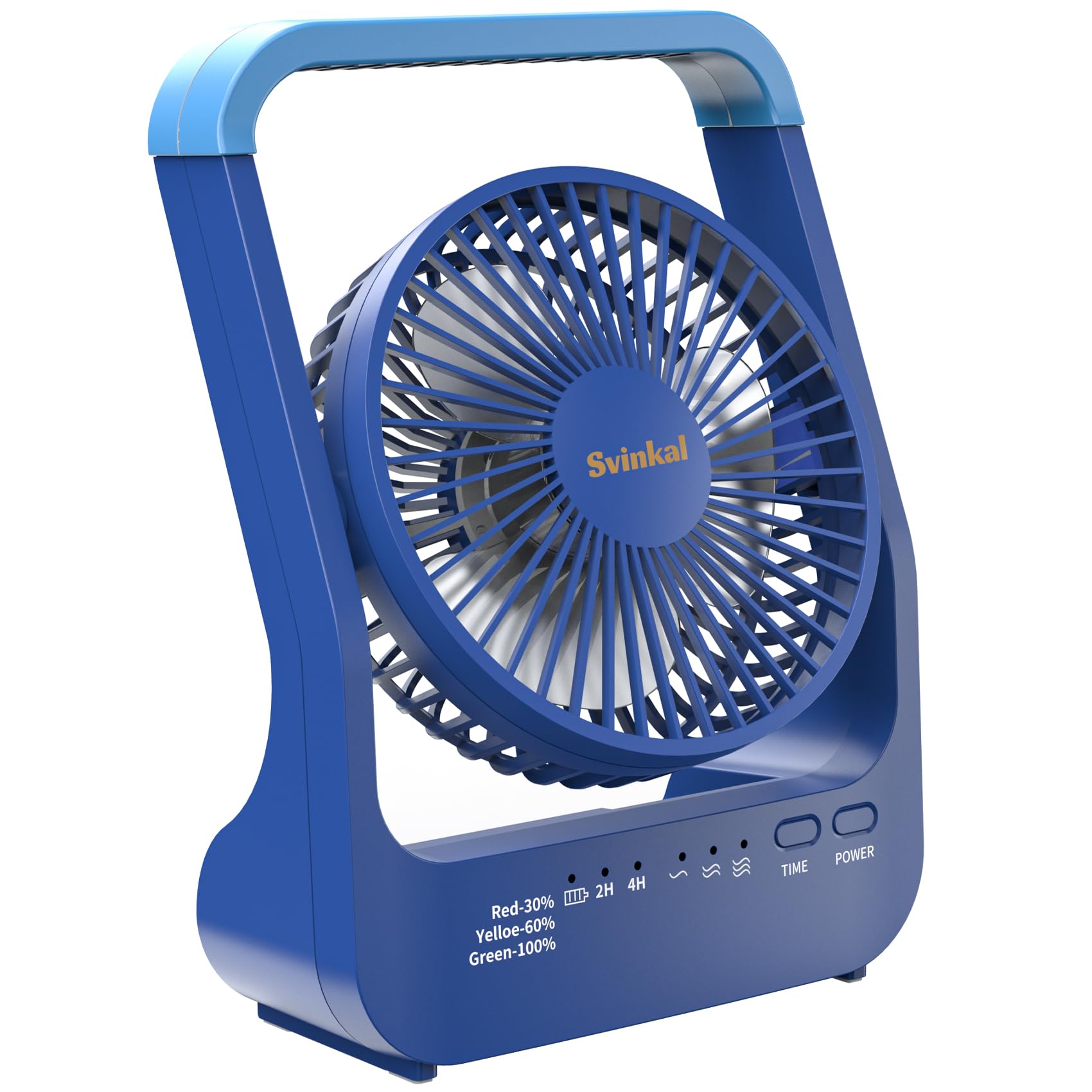 Svinkal Desk Fan, Battery Powered Square Camping Fan, Portable Fan For Home Office, Travel Fan For Sleeping Fits In Suitcase, 20
