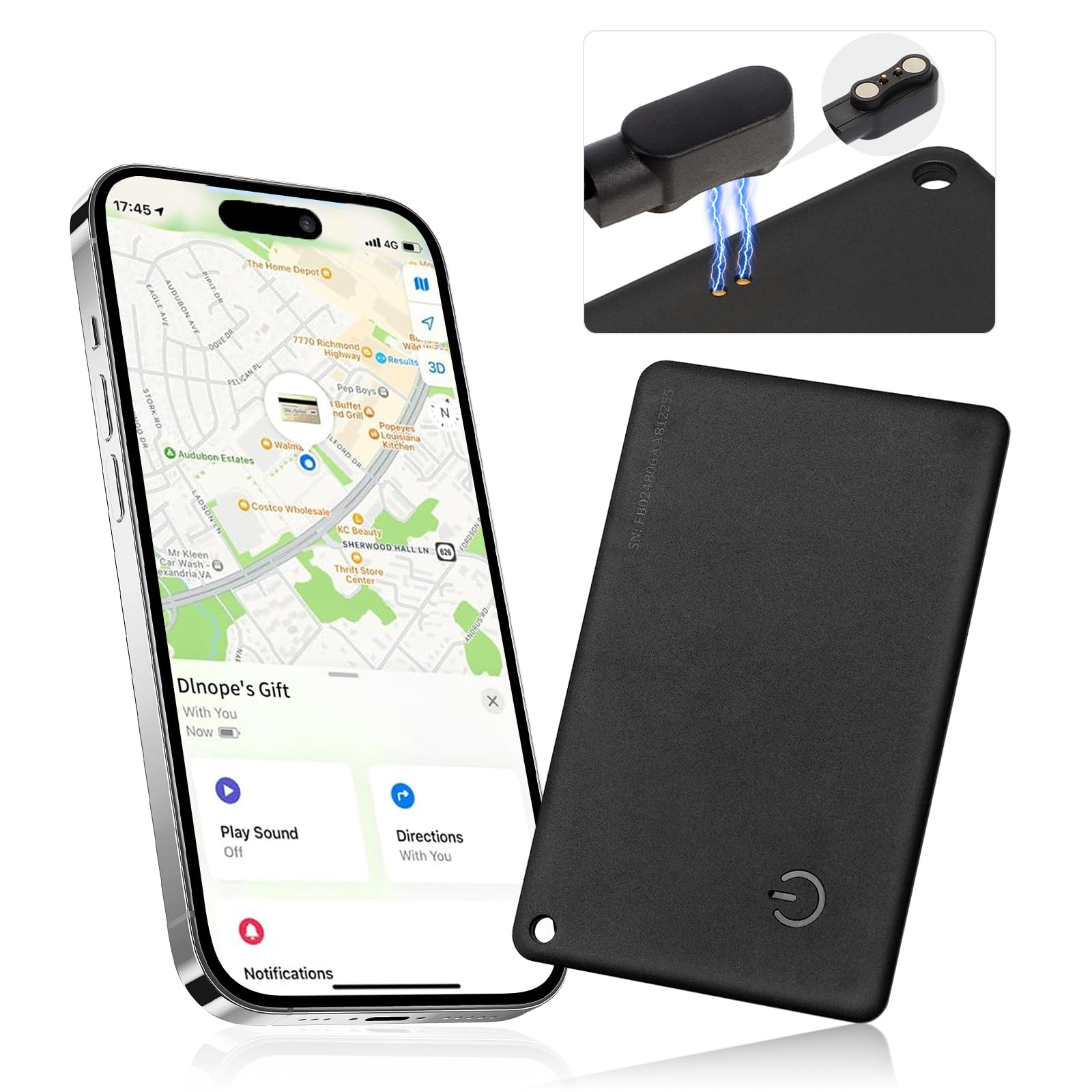 Wallet Tracker Card (Only Ios), Upgraded Smart Key Tracker Works With Apple Find My,A Rechargeable Wallet Finder,Can Emit Multip