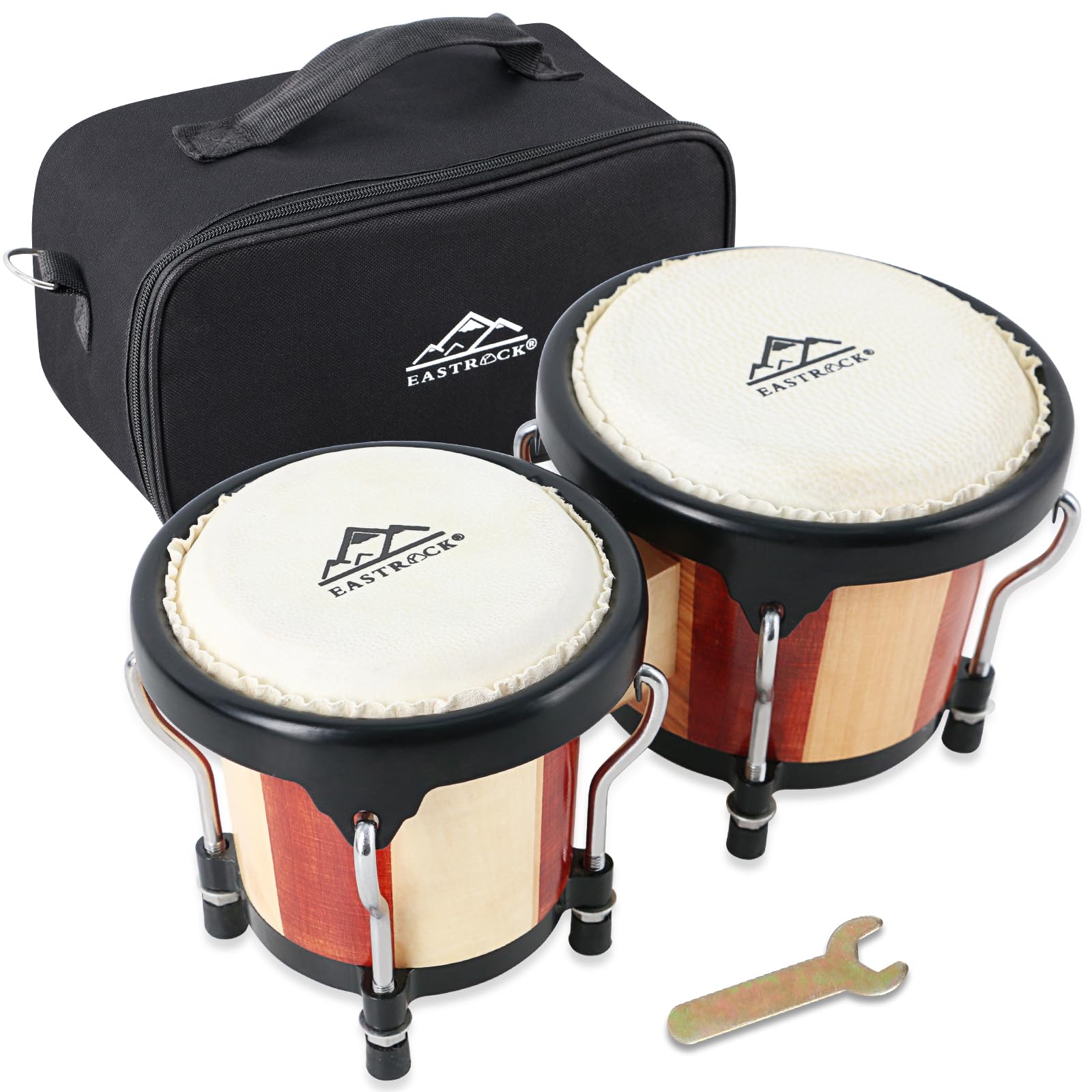 Eastrock Bongo Drum 4    And 5    Bongos Drum Set For Adults Kids Beginners Professionals Tunable Wood And Metal Drum Percussion