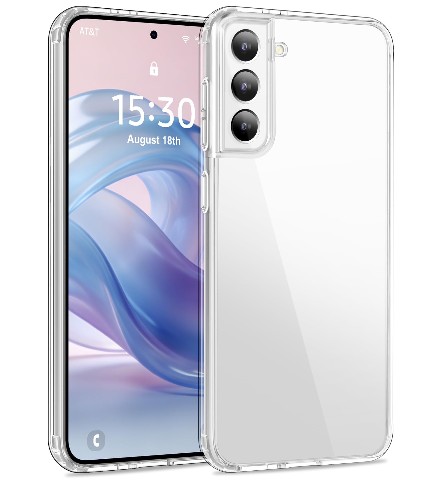 USLAI Case for Samsung Galaxy S21+ Plus, Anti-Yellowing, Crystal Clear Back, Shockproof & Military-Grade Drop Protection - Trans