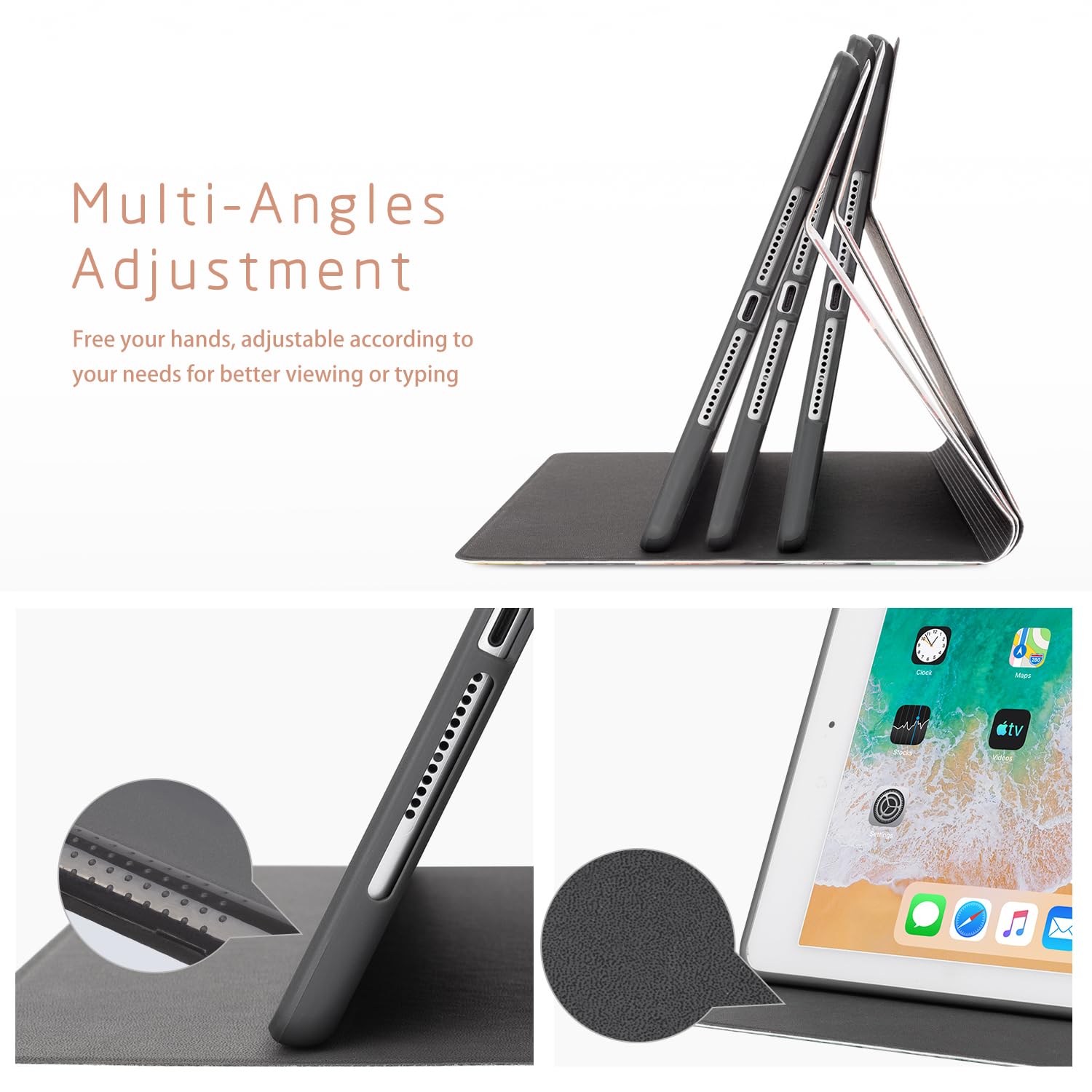 Lokigo Ipad 6Th Generation Case 2018/Ipad 5Th Generation Case 2017, Ipad Air 2/1 Case For Kids Girls, 9.7 Inch Ipad Soft Pu Back