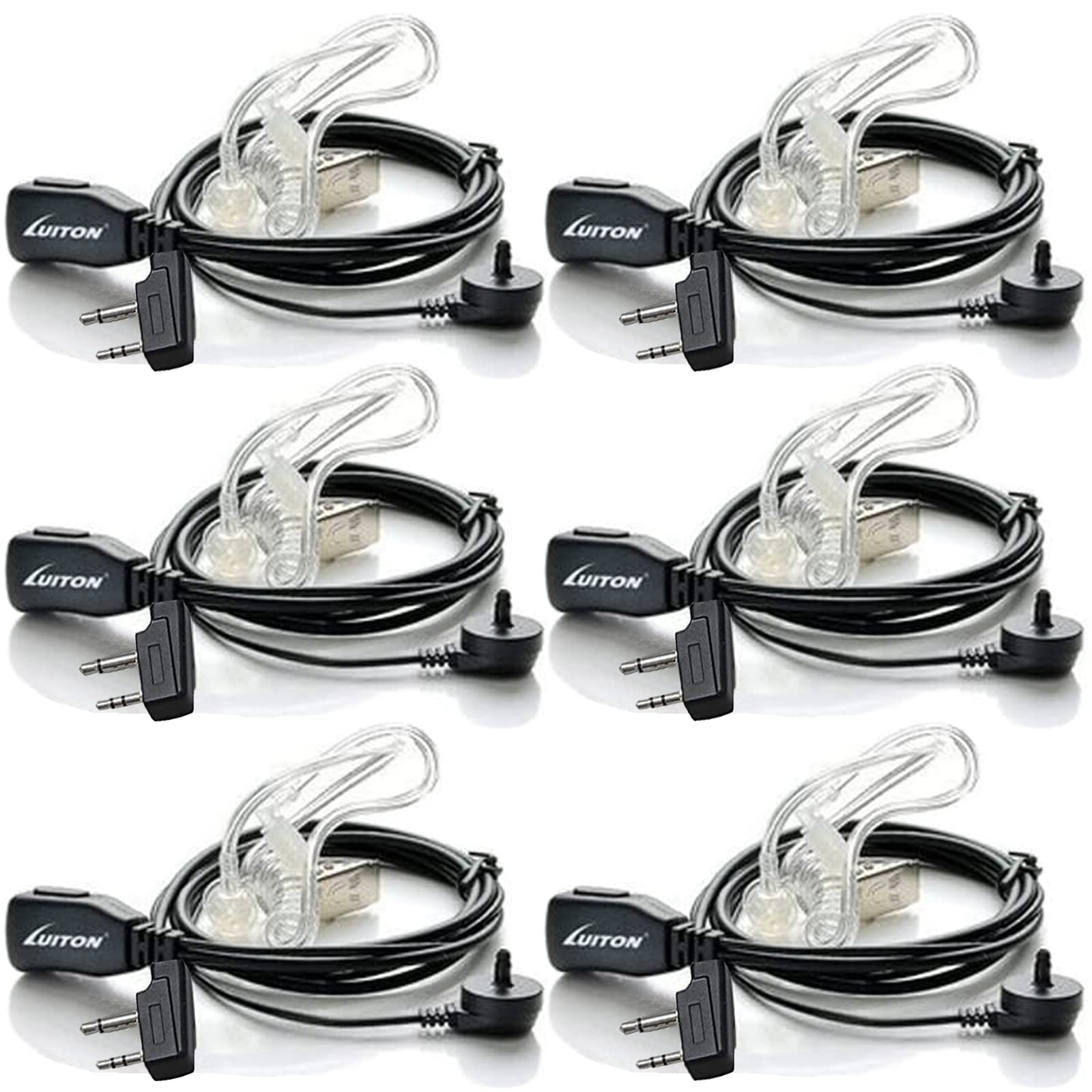 Headsets For Midland Walkie Talkies Midland Earpieces With Mic Security Headsets For Midland Two Way Radios Compatible With Midland Gxt1000Vp4 Lxt600Vp3 Gxt1050Vp4 Gxt1000Xb Lxt500Vp3 Etc (6 Pack)