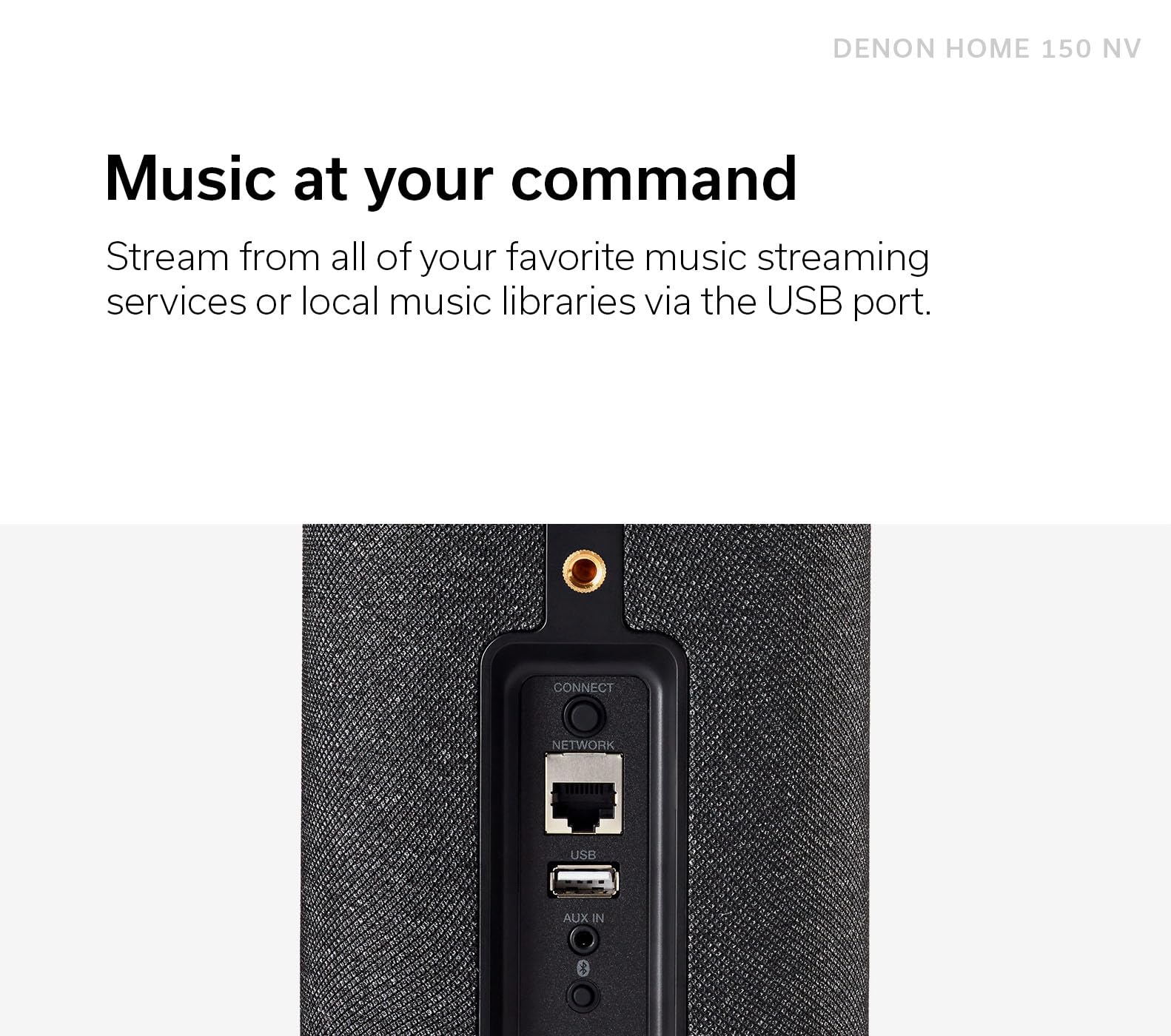 Denon Home 150 Nv Wireless Speaker (Black), 1'' Tweeter, 3.5'' Woofer, Home Speaker With Heos Built In, Airplay 2, And Bluetooth