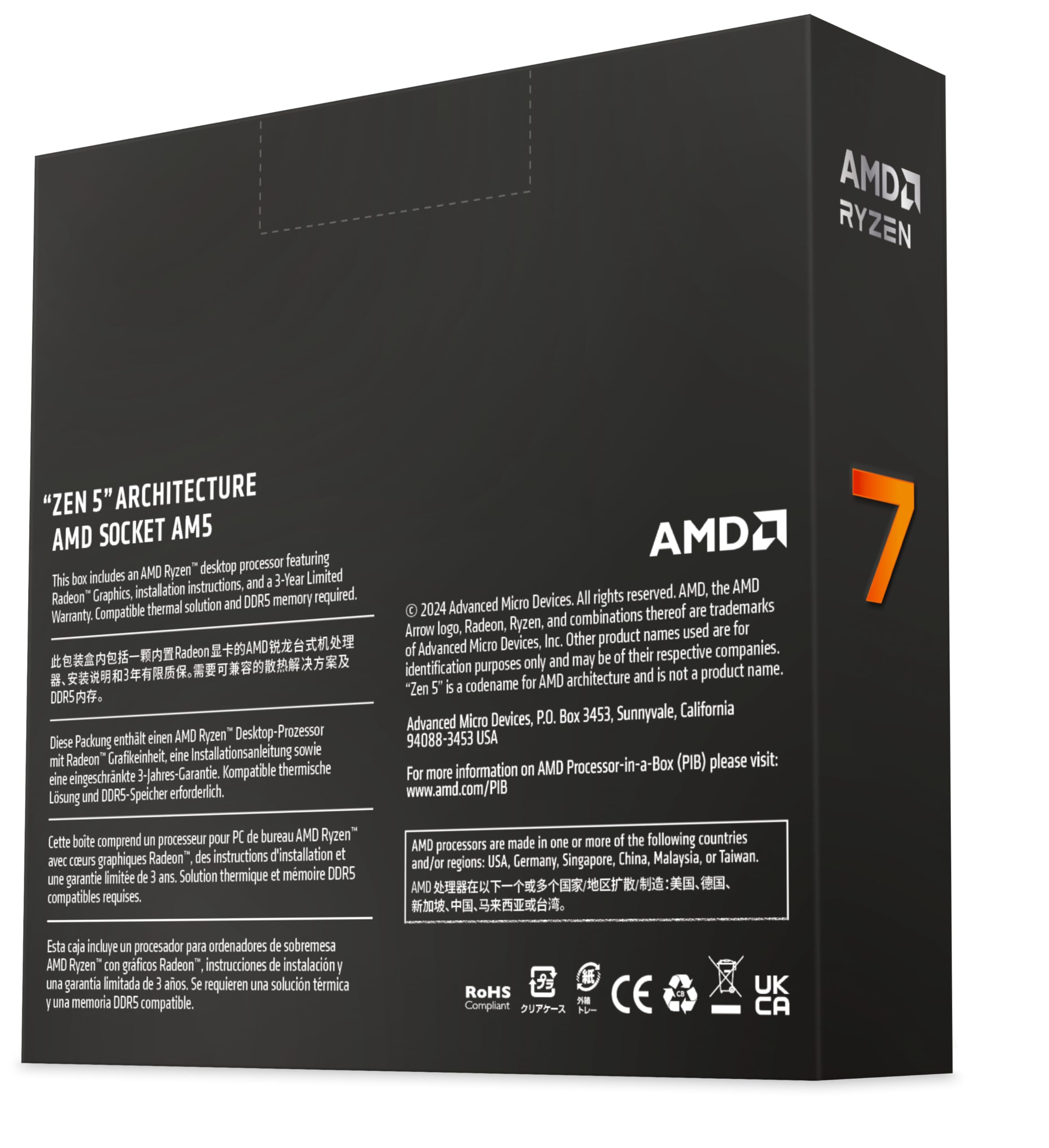 Amd Ryzen 7 9700X 8 Core, 16 Thread Unlocked Desktop Processor