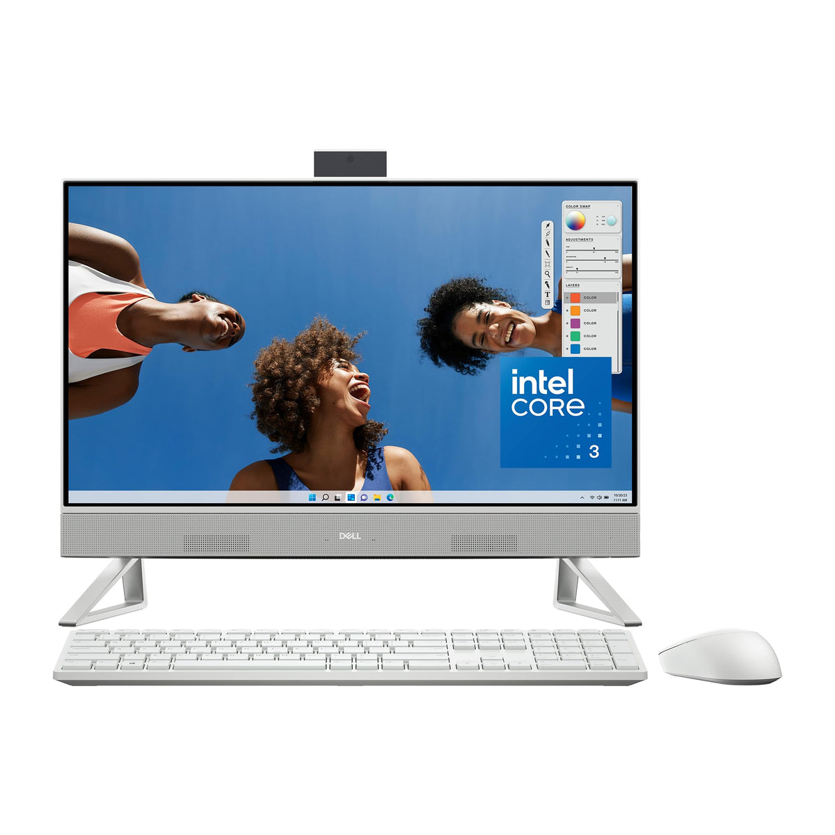Dell Inspiron 5430 All in One Desktop   23.8 inch FHD (1920 x 1080) Display, Intel Core 3 100U, 8GB DDR4 RAM, 512GB SSD, Intel Graphics, Windows 11 Home, Onsite Service   White