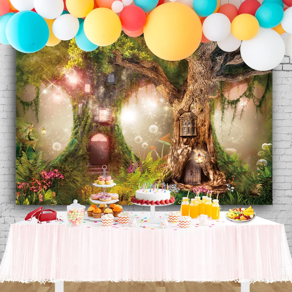 Ofila Spring Fairytale Forest Backdrop 12X8Ft Jungle Enchanted Forest Photography Background For Baby Shower Kids Magic Garden F
