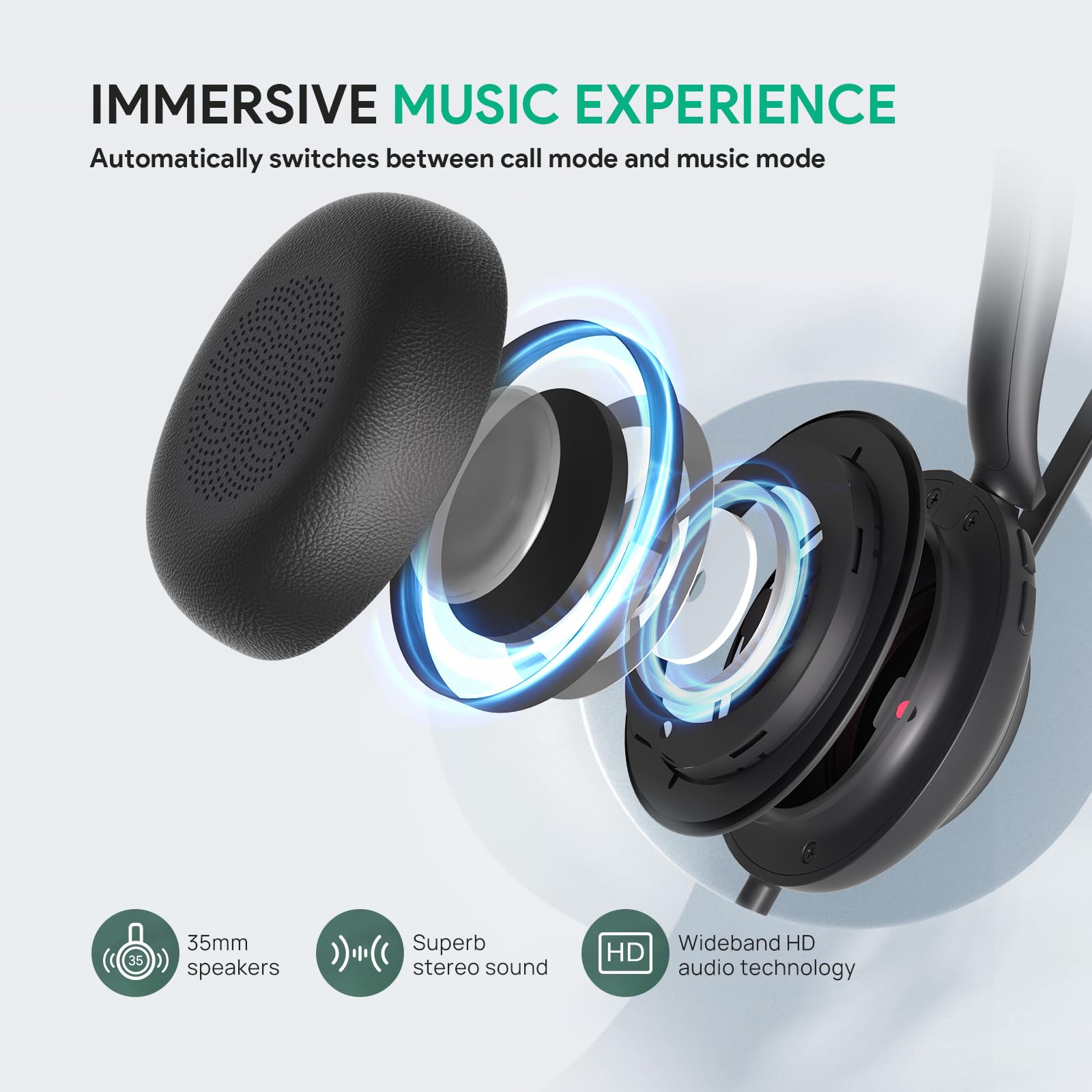 Yealink Uh35 Wired Headset, Usb Headset With Noise Cancelling Mic, Optimized For Skype And Zoom And Other Leading Conferencing P