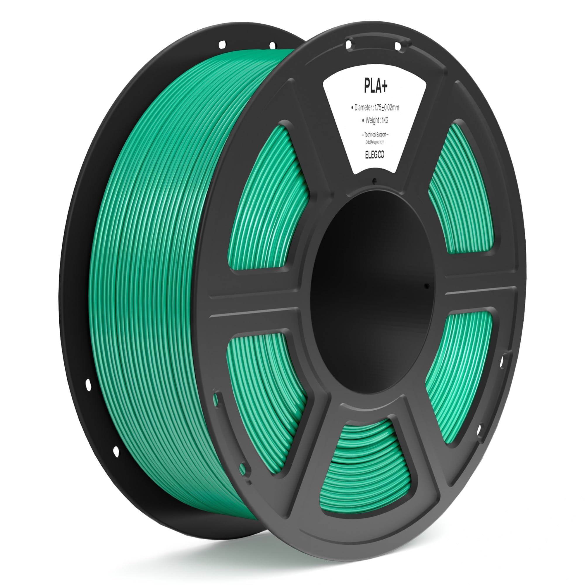 ELEGOO PLA+ Filament 1.75mm Sea Green 1KG, High Toughness PLA Plus 3D Printer Filament Dimensional Accuracy +/- 0.02mm, 1kg Spoo