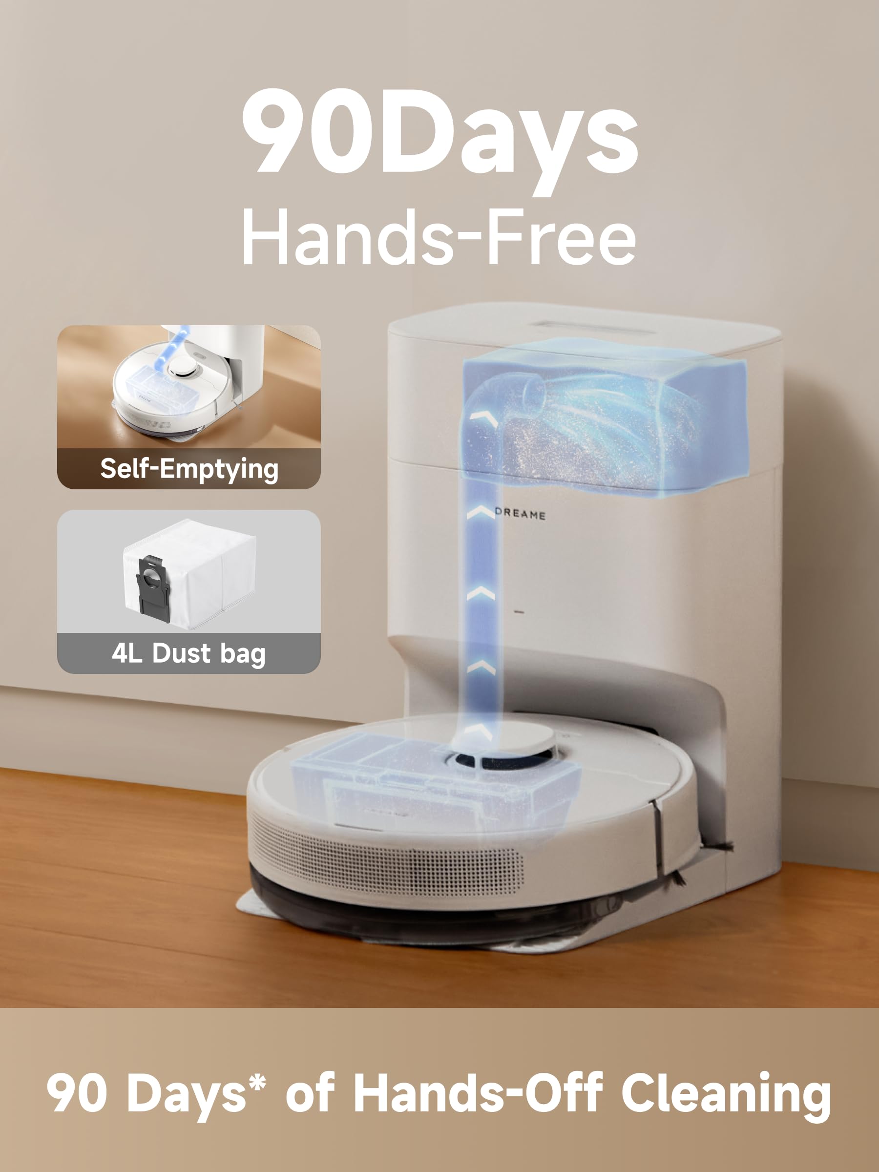 Dreame D10 Plus Gen 2 Robot Vacuum And Mop With Self Emptying Base For 90 Days Of Cleaning, 6000 Pa Suction And Lidar Navigation