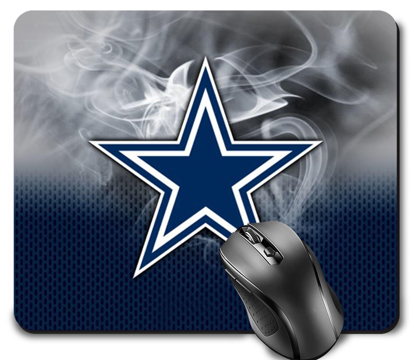 Zyjtek Gaming Mouse Pad For Football Sports Fans,White Blue Design Non Slip Rubber Base Square Mousepad For Computers Laptop Des