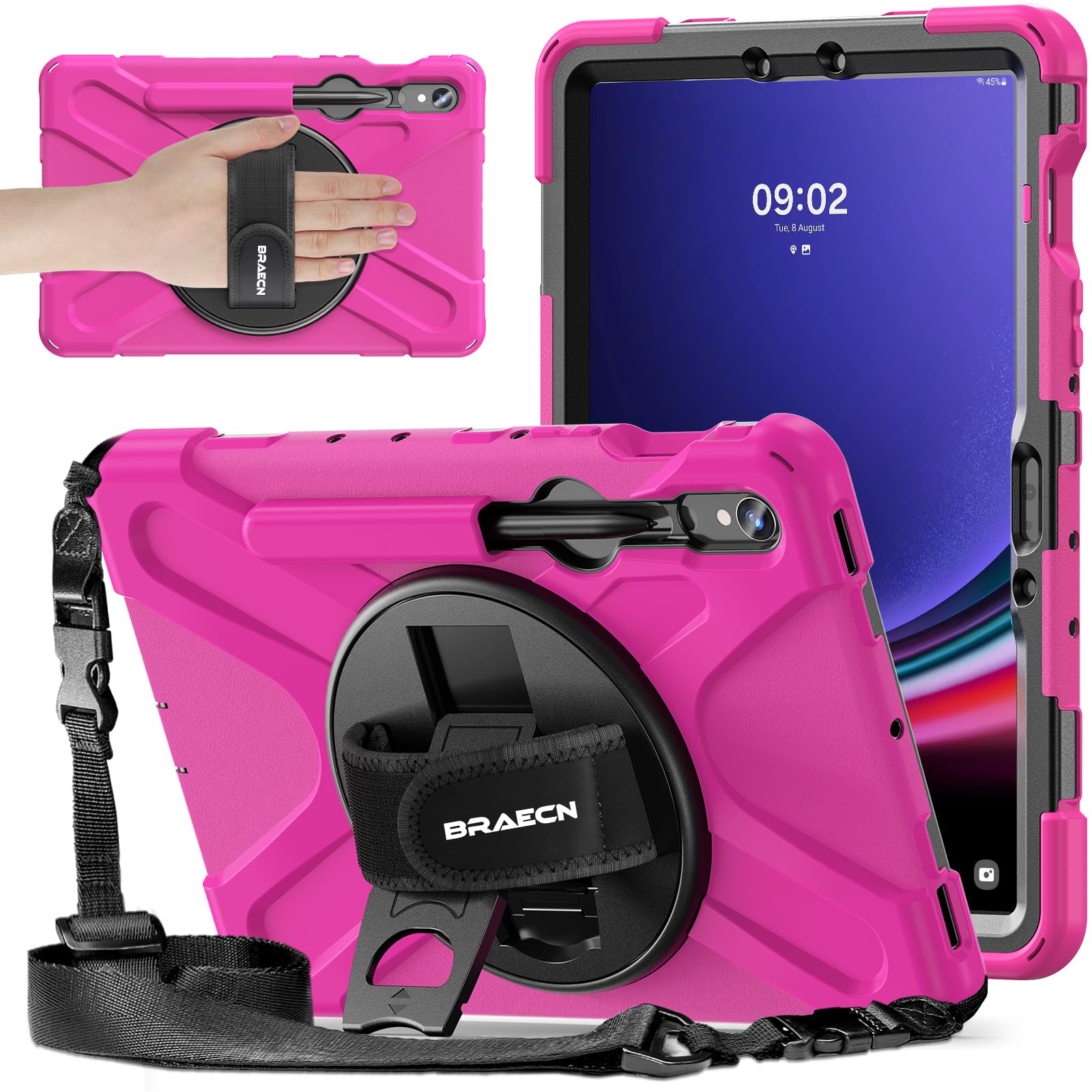 Braecnstock For Samsung Galaxy Tab S9 Fe/S9/S8/S7 5G Case 10.9''/11'' 2023/2022/2020 Shockproof Protective Tab S9 Fe/S9/S8/S7 Ki