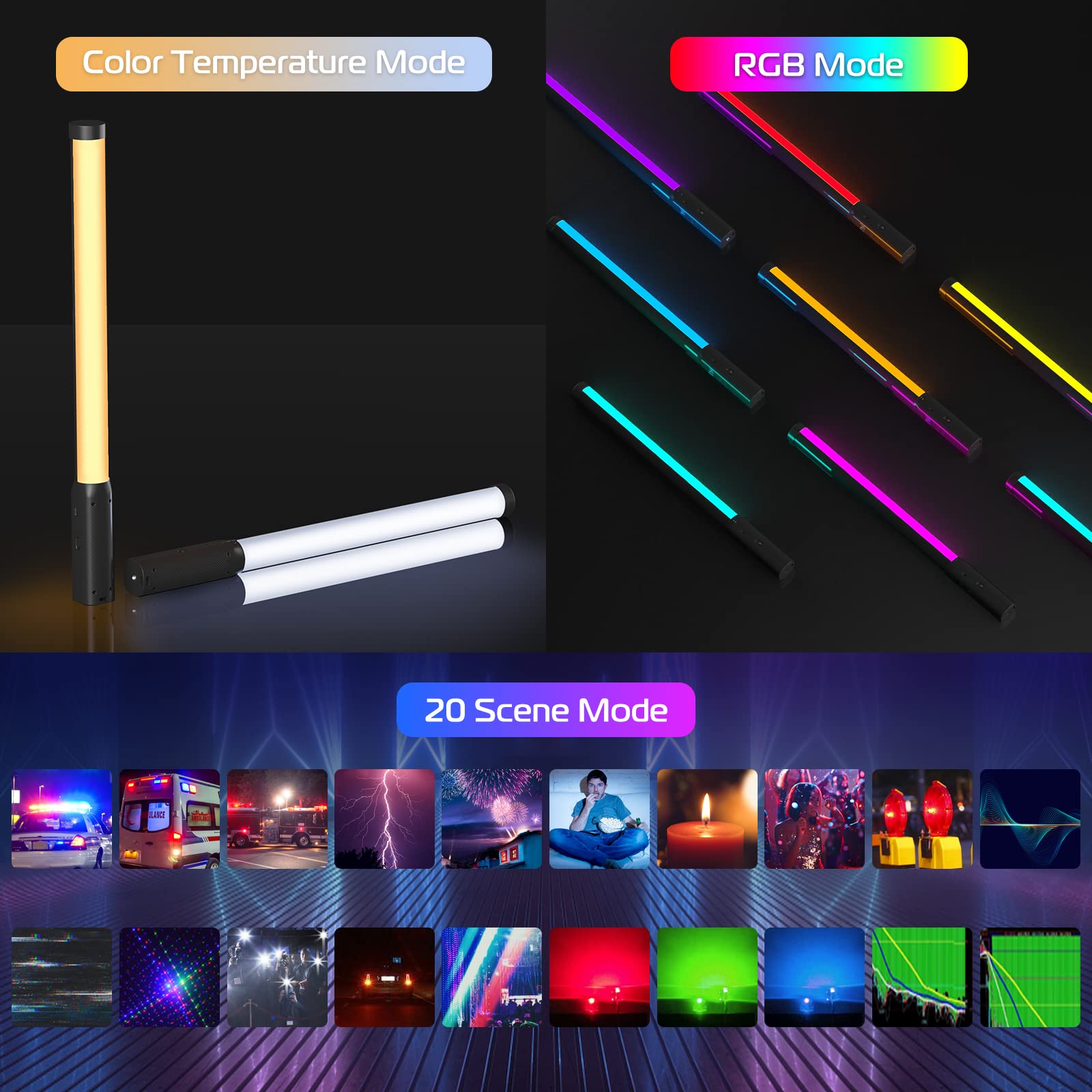 Ulanzi Vl119 Rgb Led Light Wand, 360Rgb Video Wand Stick For Photography, 2600Mah Built In Rechargable Cube Light, 2500 9000K Di