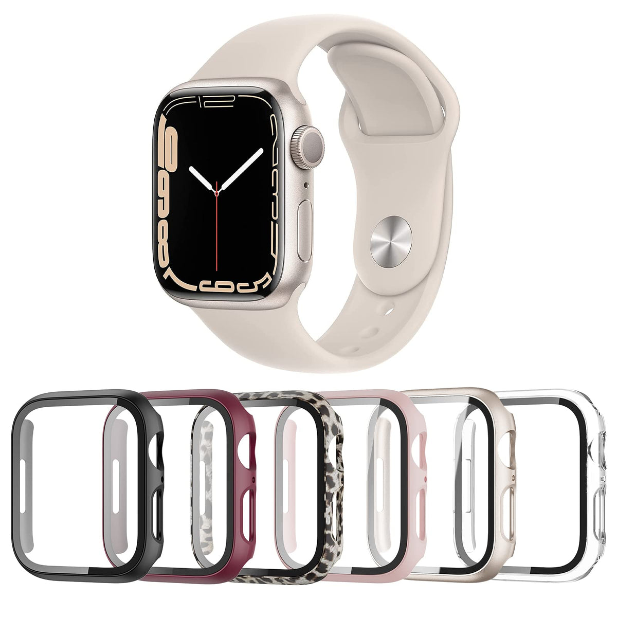 Landhoo 6 Pack Case For Apple Watch Se (2023 New) Se (2Nd Gen)/6/Se/5/4 40Mm With Tempered Glass Screen Protector, Hard Pc Ultra