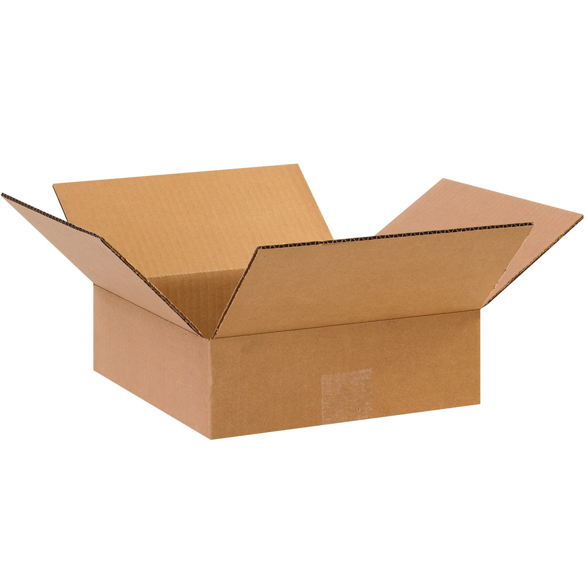 Partners Brand P10103 Flat Corrugated Boxes, 10L X 10W X 3H, Kraft (Pack Of 25)