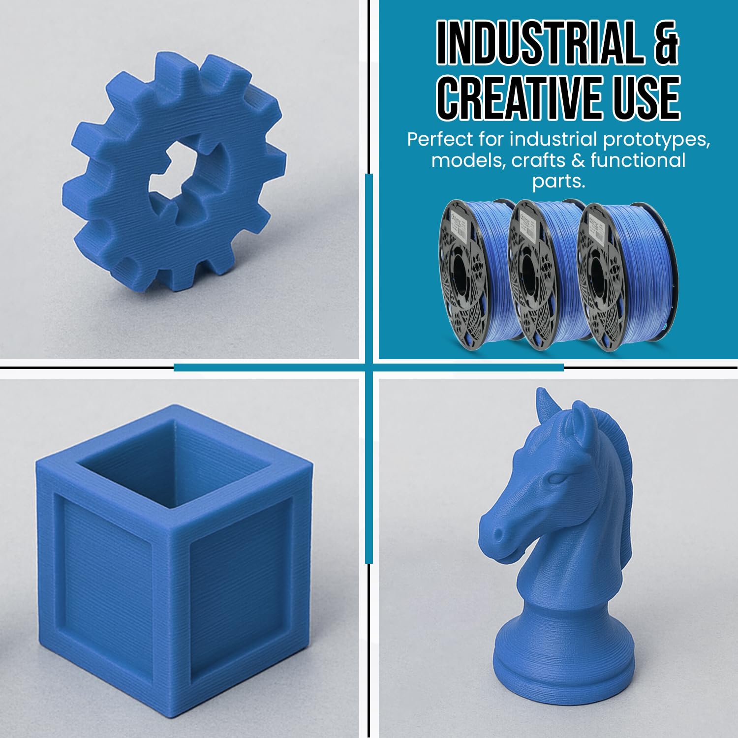 Atomic Filament Perfect Blue 3D Printer Abs Filament 1.75 Mm | Dimensional Accuracy 99% Probability +/  0.02Mm | 3D Printer Acce